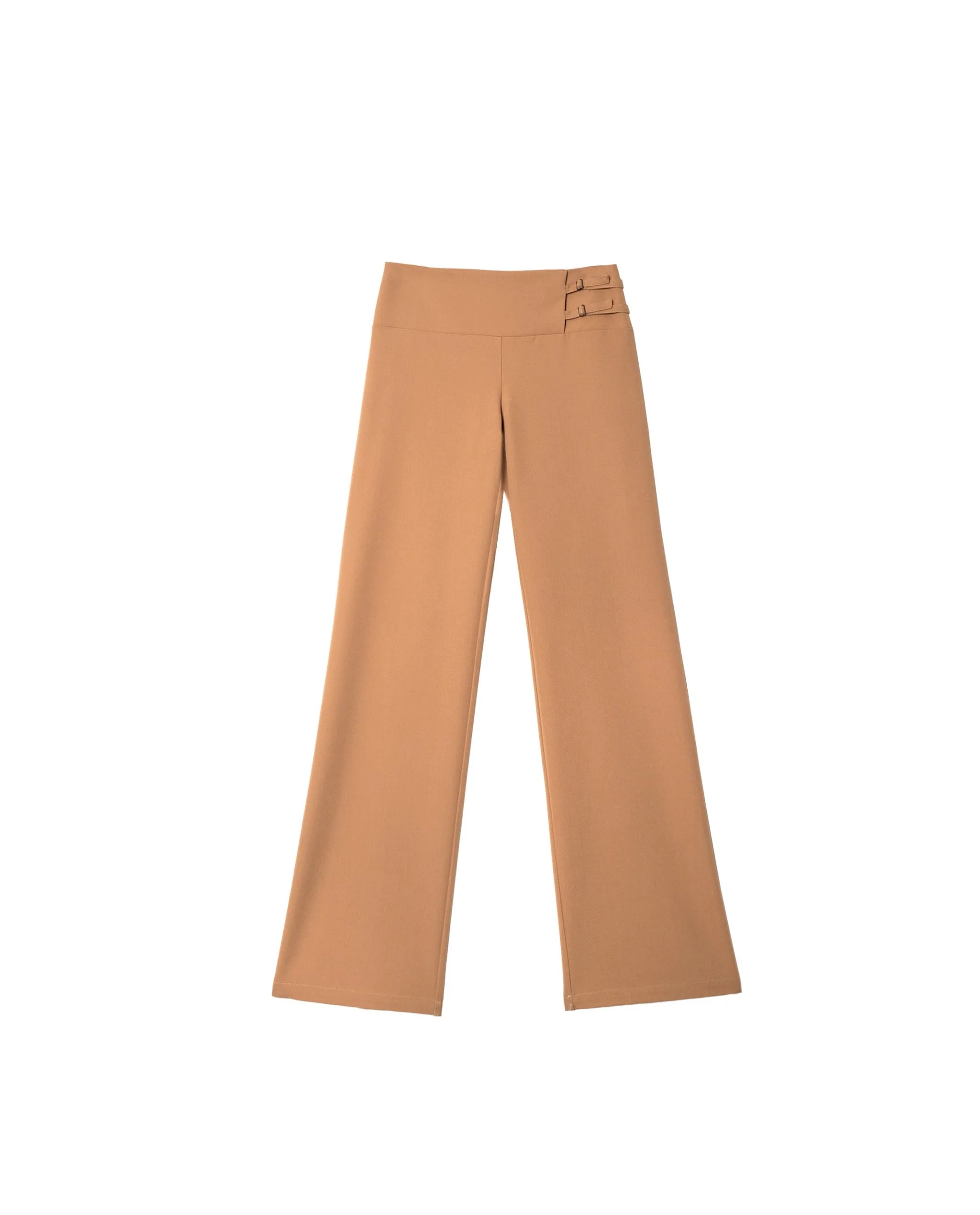 Pantalón recto de traje de cintura baja de mujer - The-Are - Marrón Marrón-6