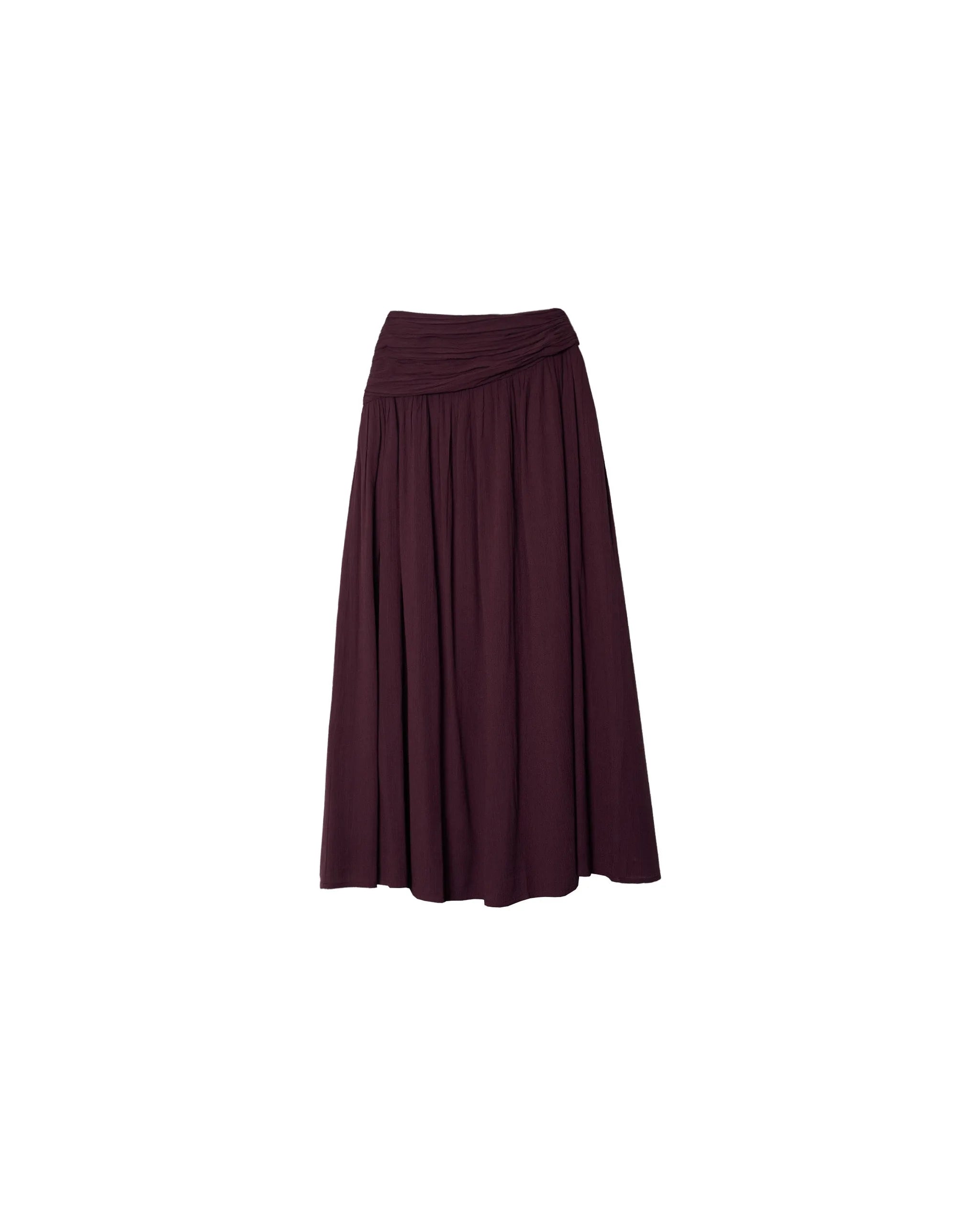 Falda larga de bámbula con fajín drapeado - The-Are - Morado Morado-1