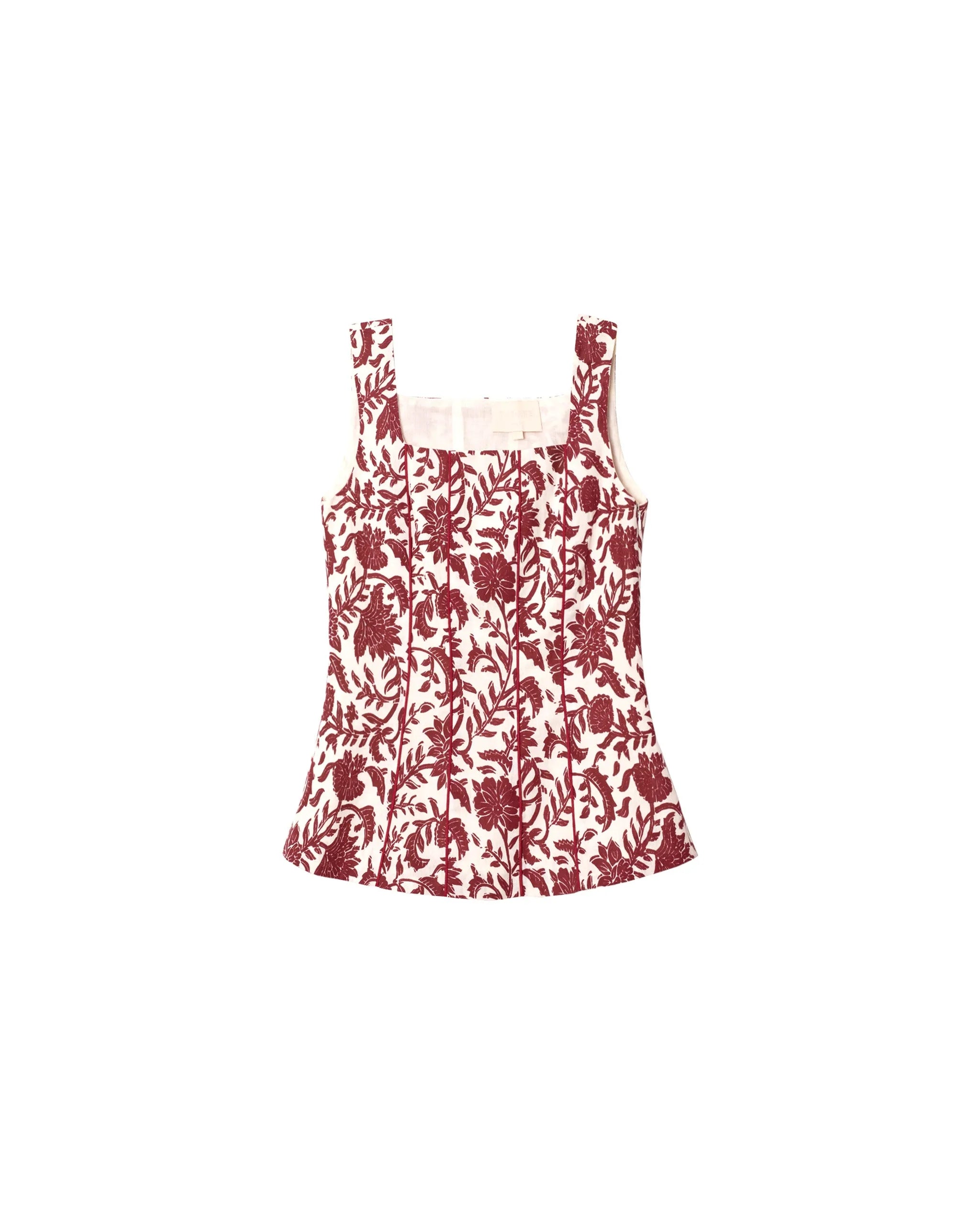 Top estilo corset de tirantes con lino de mujer - The-Are - Blanco Blanco-6