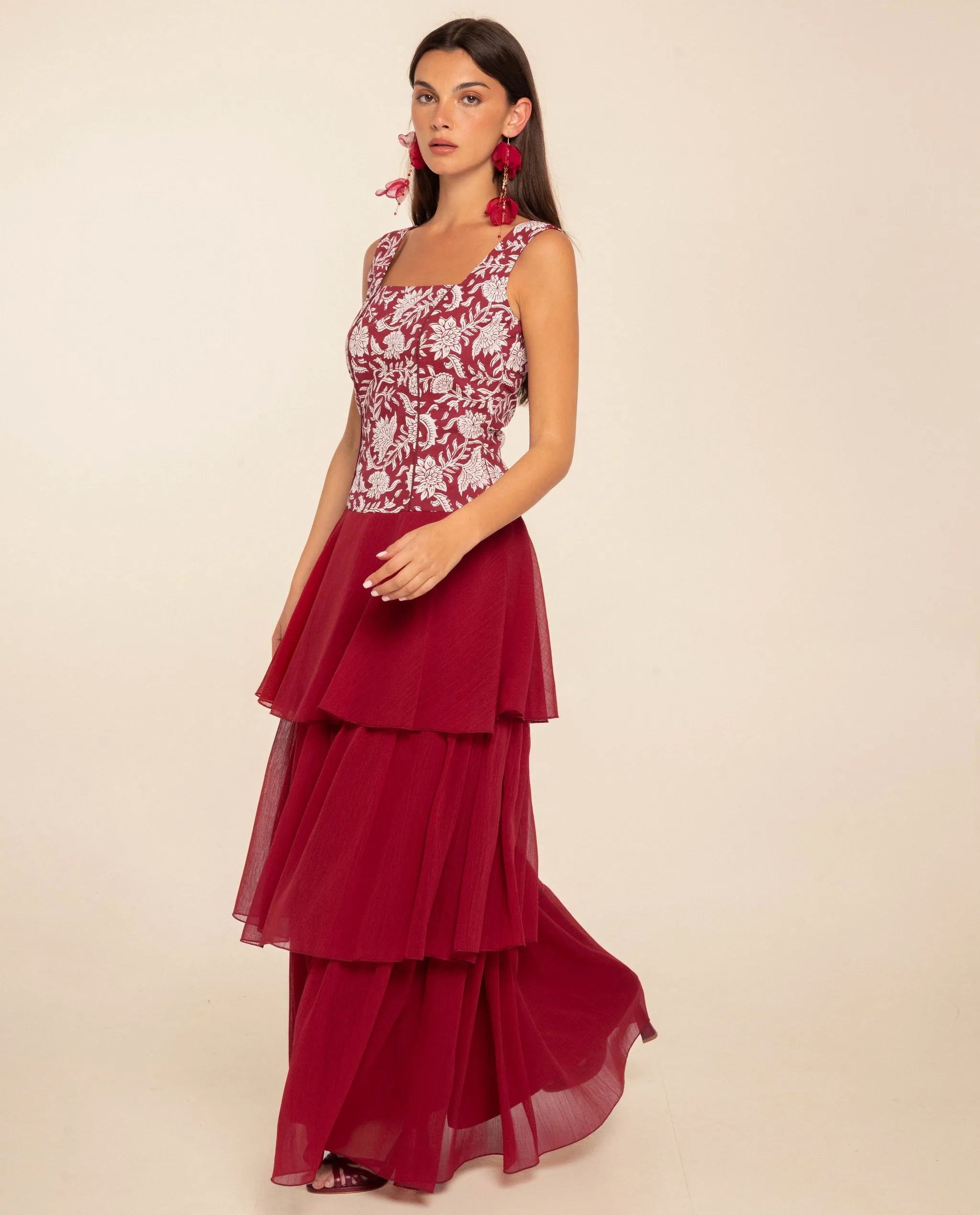 Vestido midi de tirantes con lino - The-Are - Blanco Blanco-1