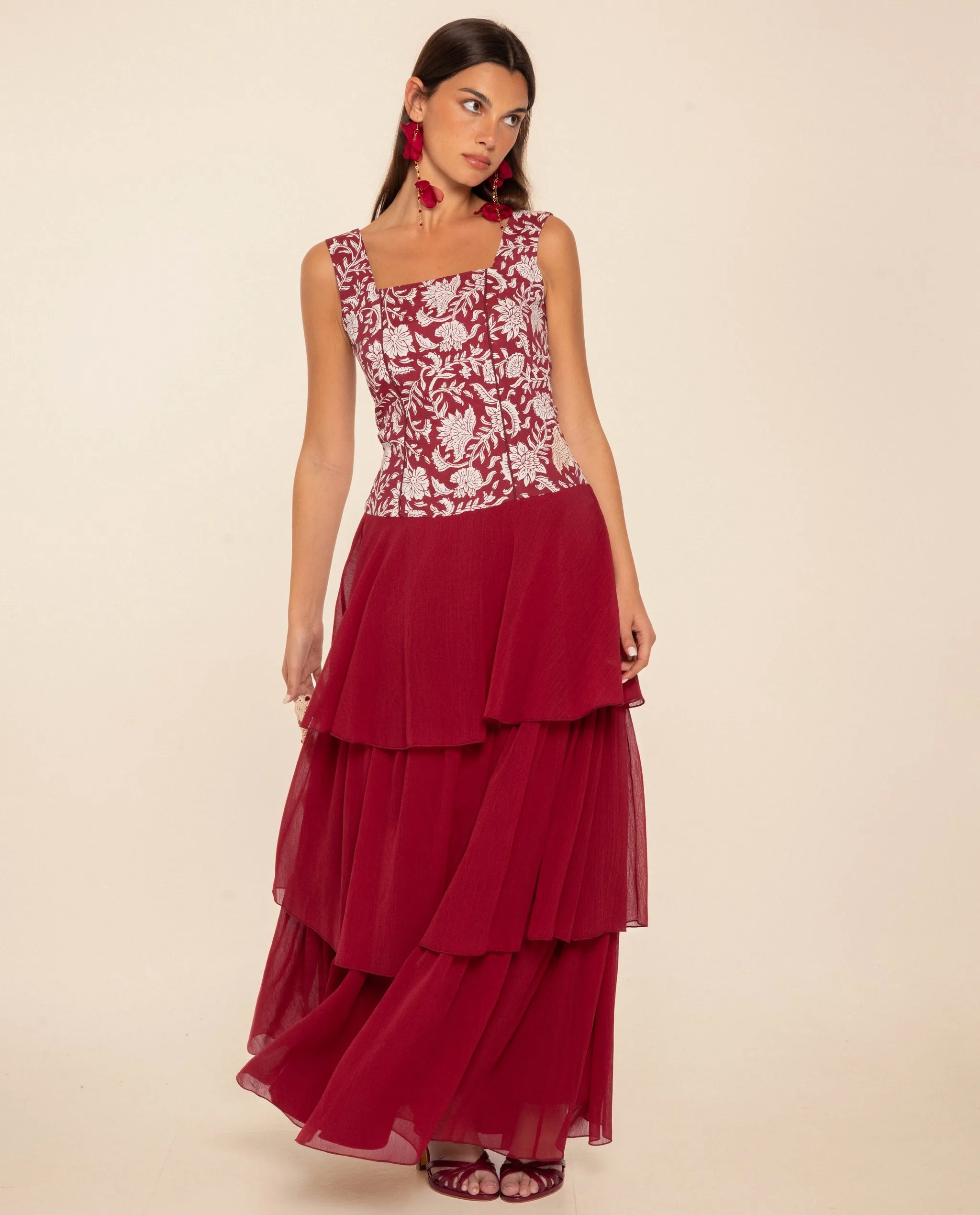 Vestido midi de tirantes con lino - The-Are - Blanco Blanco-3