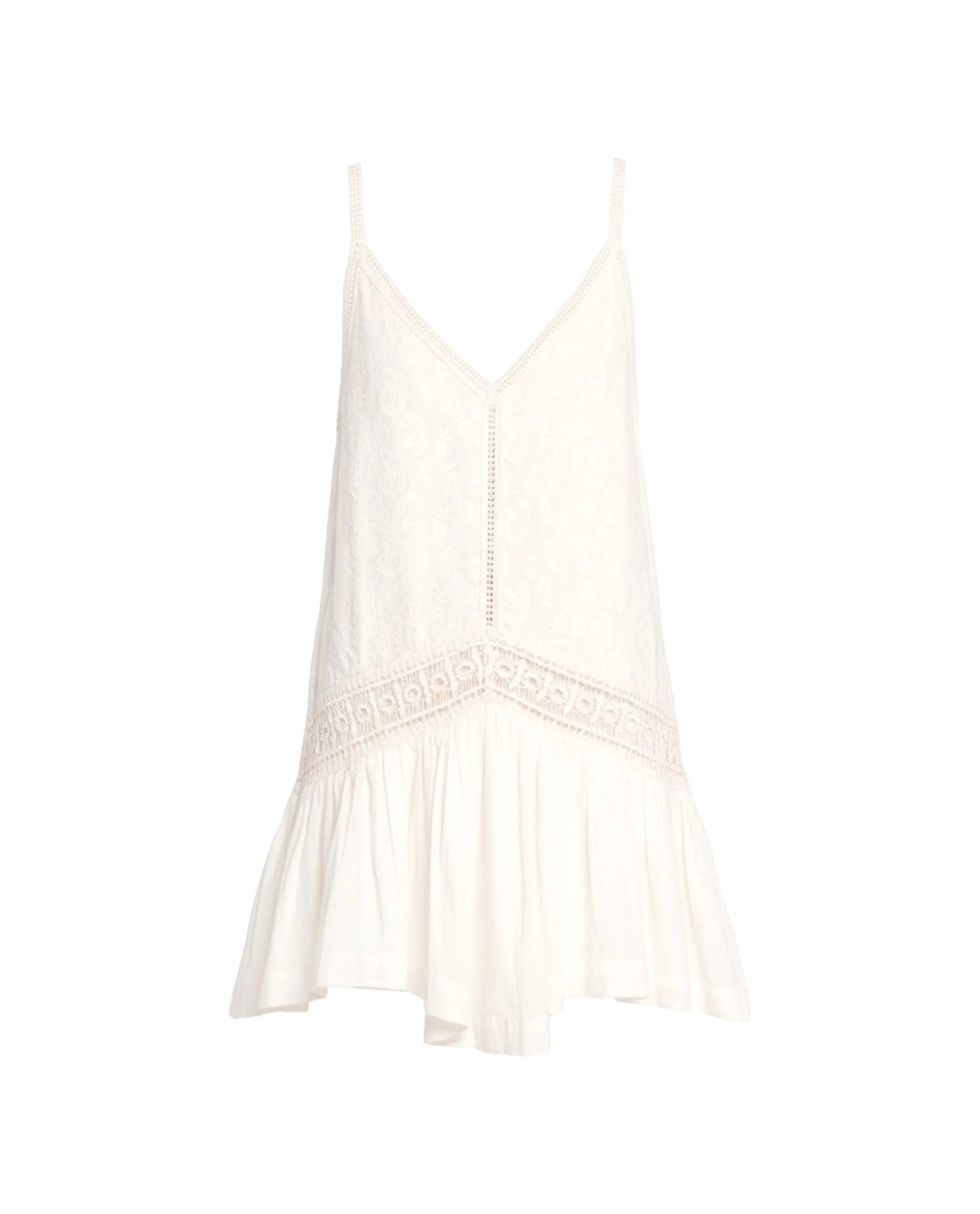 Vestido corto con bordados - The-Are - Blanco Blanco-5