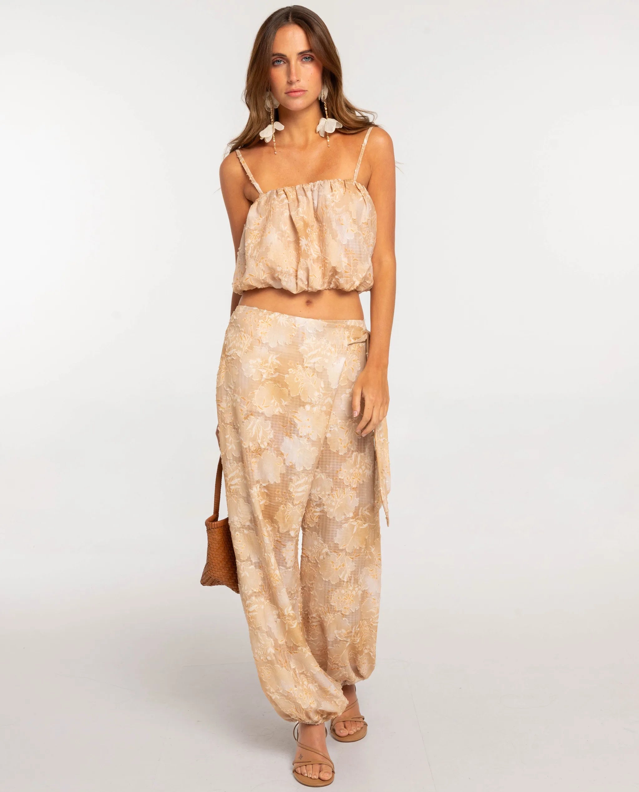 Top de mujer abullonado estampado - The-Are - Melocotón Melocotón-4