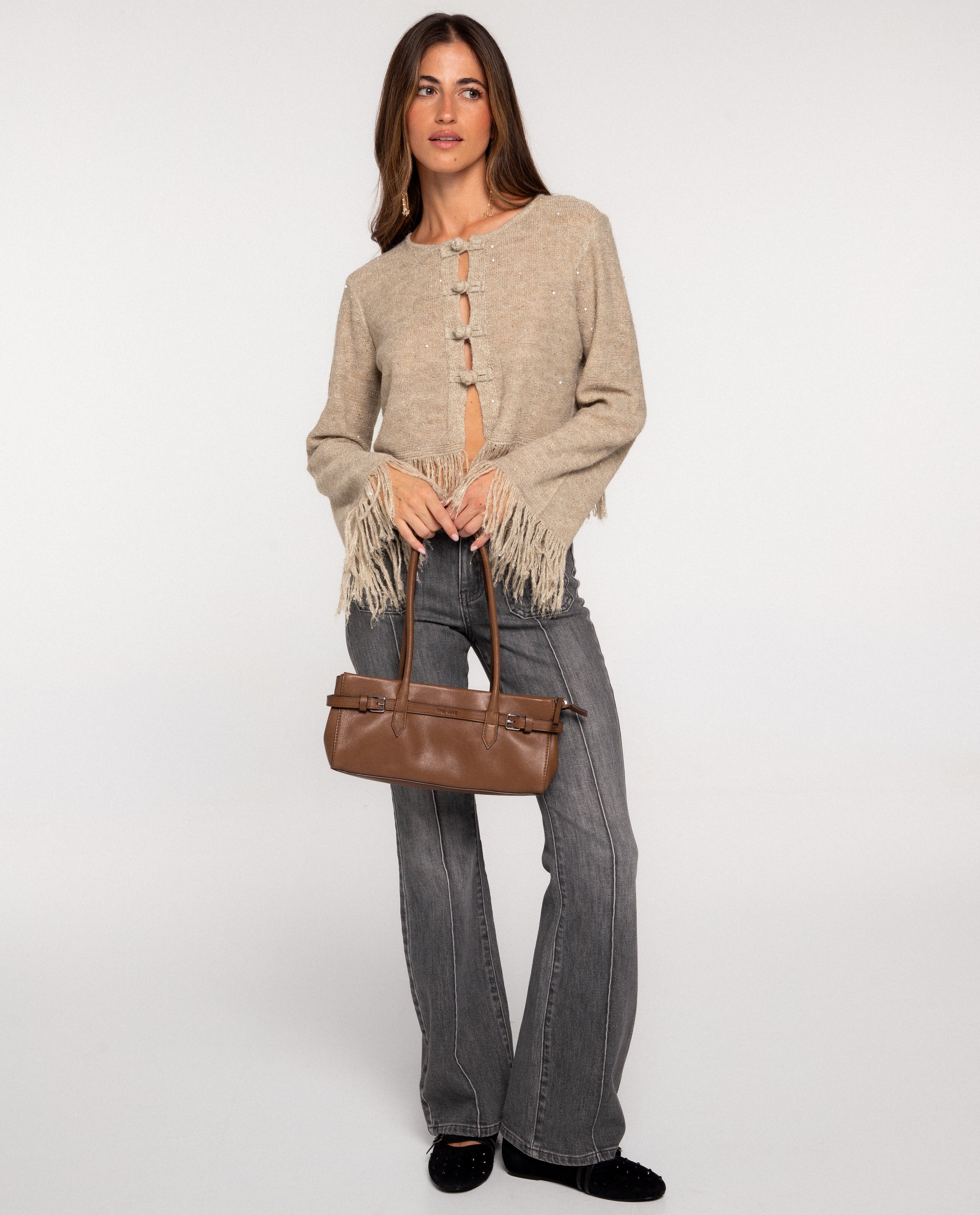 Pantalón vaquero acampanado de mujer - The-Are - Gris Gris-1