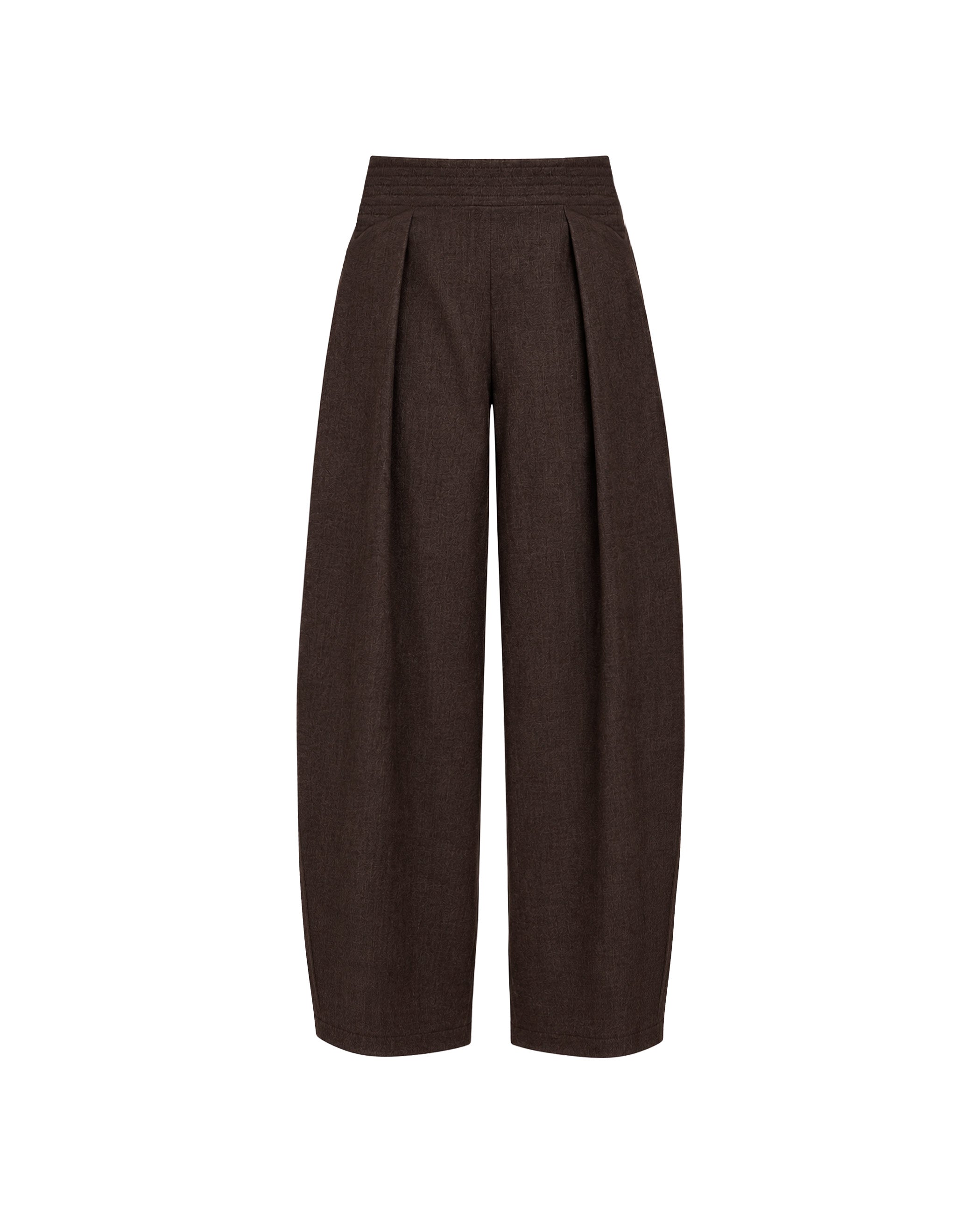 Imagen 5 de Pantalón ancho corte barrel con cinturilla ancha de mujer - The-Are - Marrón Marrón