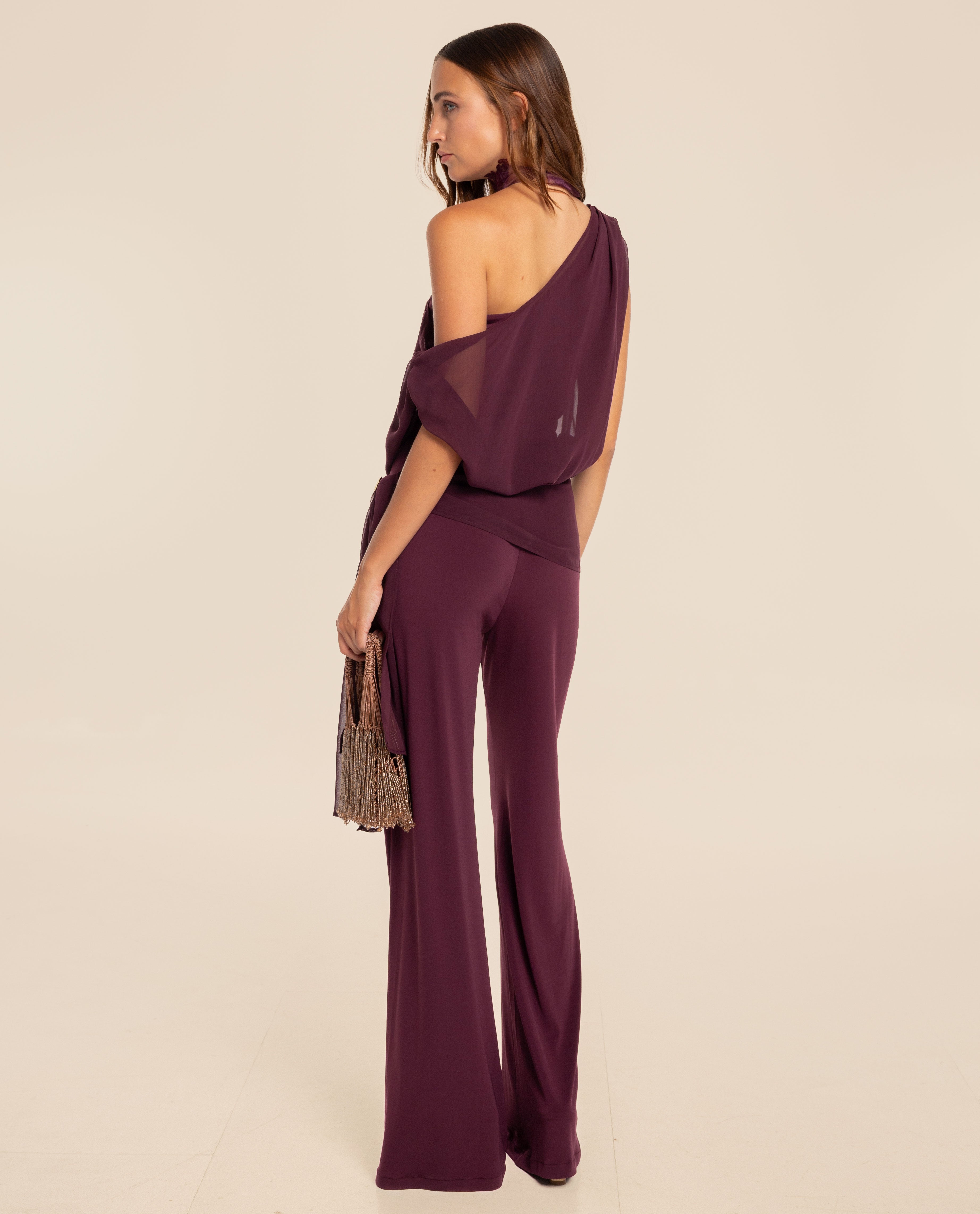 Mono largo de mujer con cuerpo de gasa multiposición - The-Are - Morado Morado-3