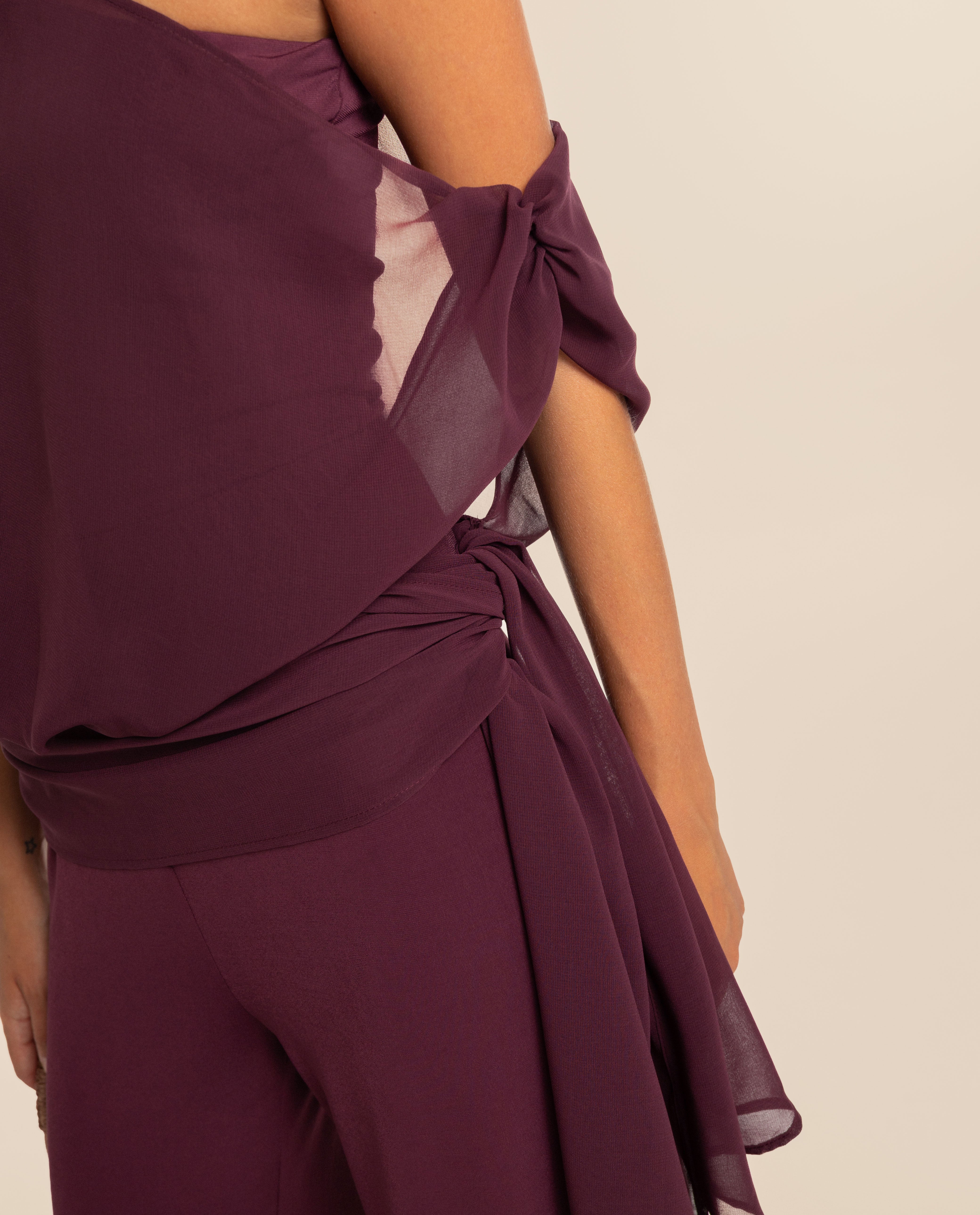 Mono largo de mujer con cuerpo de gasa multiposición - The-Are - Morado Morado-4