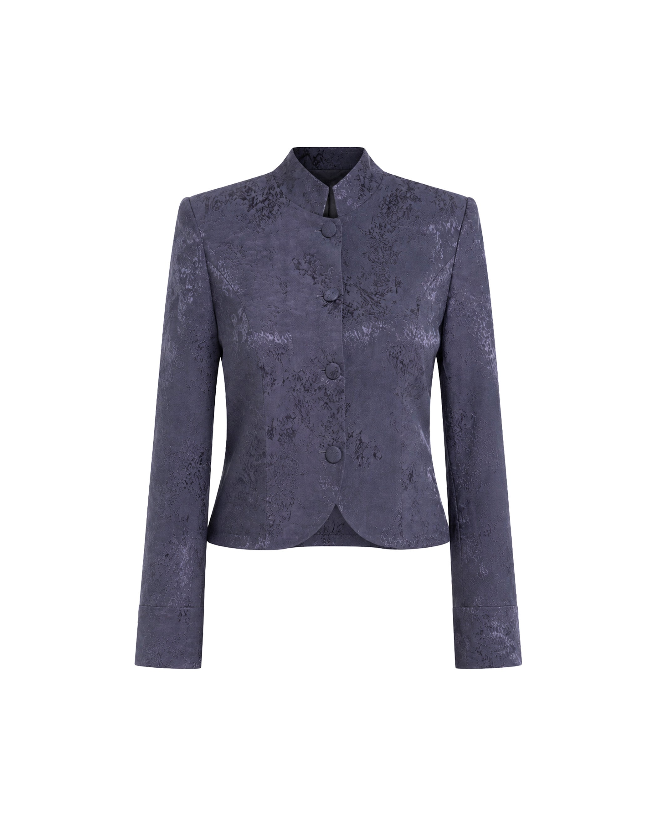 Chaqueta entallada de jacquard de mujer - The-Are - Azul Azul-5
