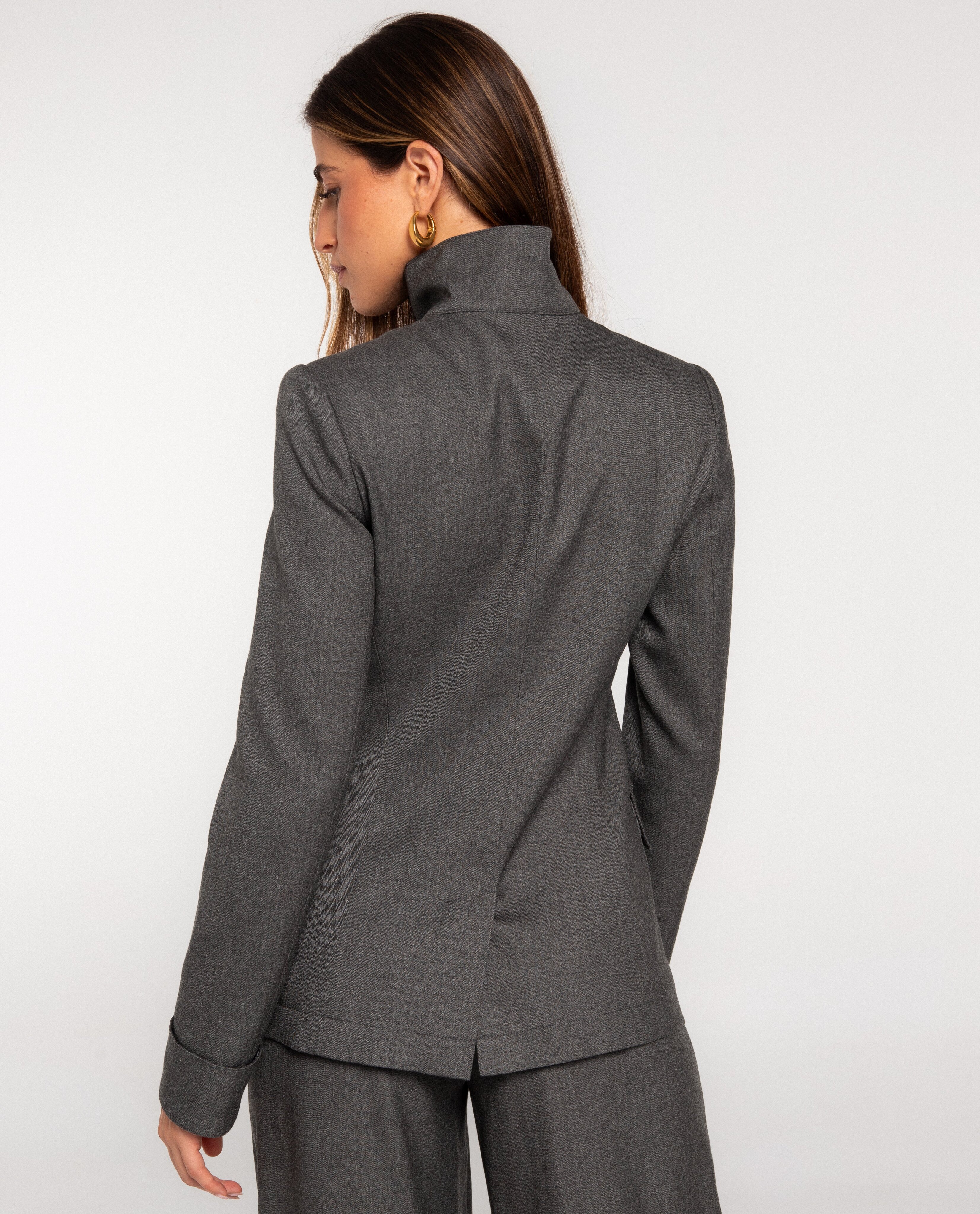 Imagen 2 de Chaqueta entallada con lana de mujer - The-Are - Gris claro Gris claro