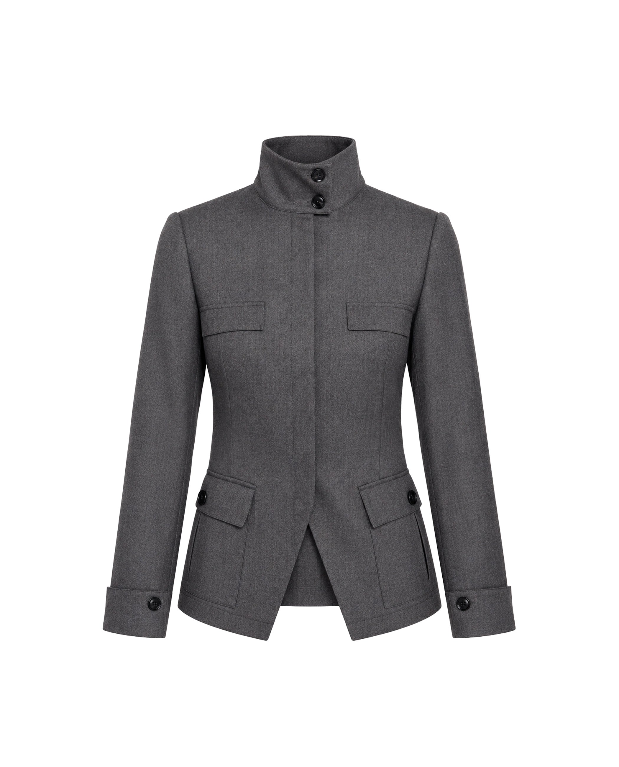 Imagen 5 de Chaqueta entallada con lana de mujer - The-Are - Gris claro Gris claro