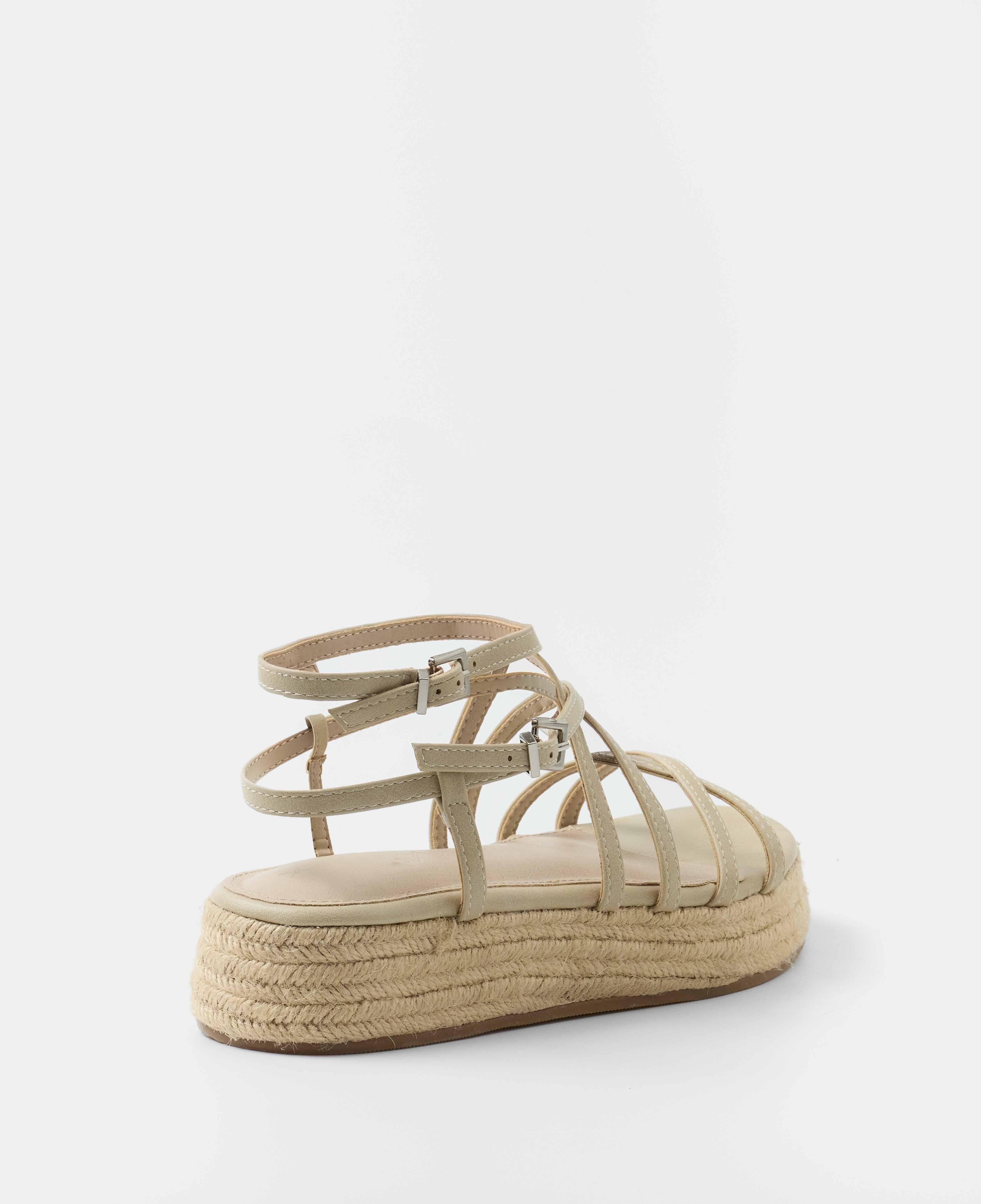 Sandalias de tiras de mujer con plataforma en yute - Mim - Crudo Crudo-3