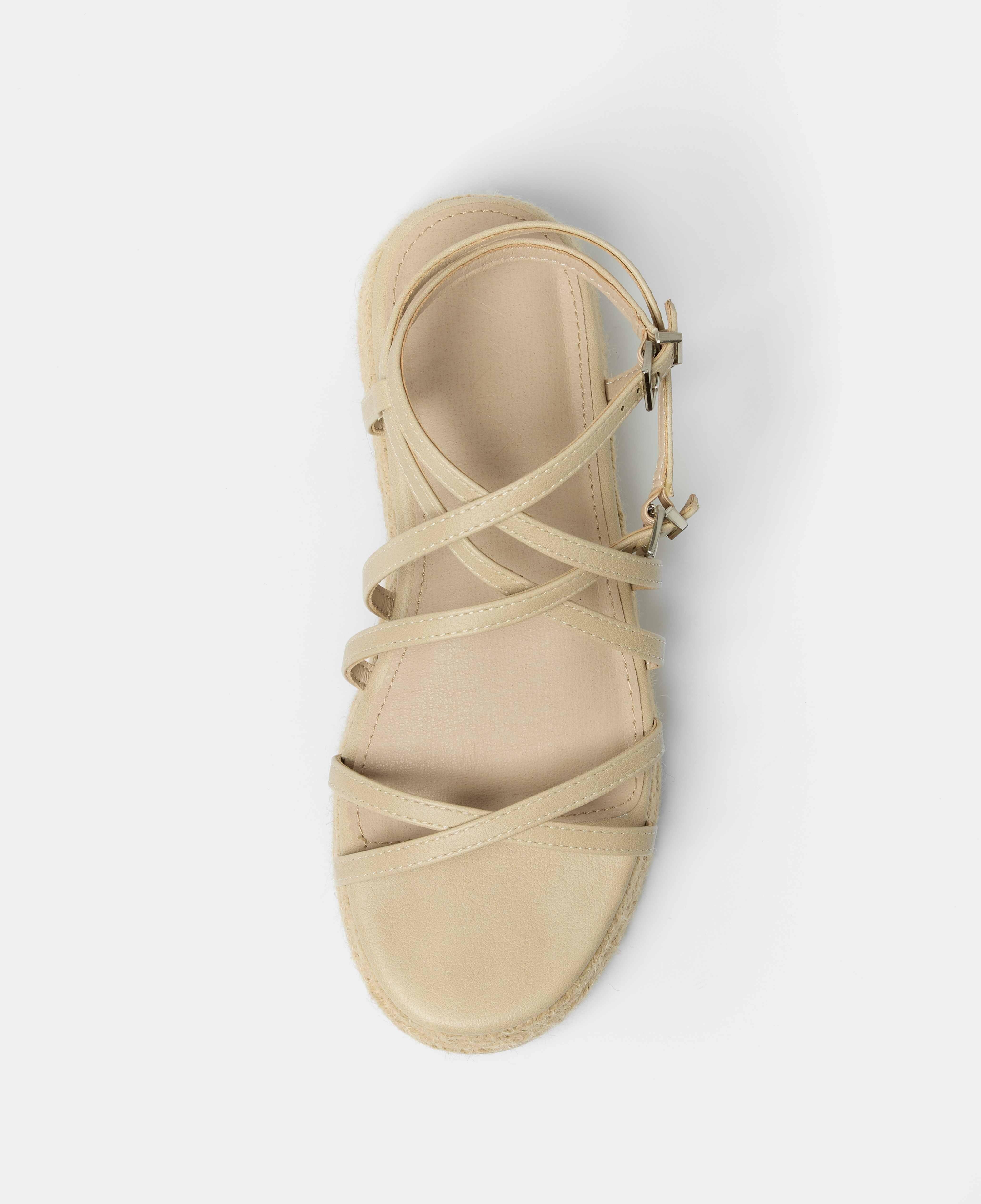 Sandalias de tiras de mujer con plataforma en yute - Mim - Crudo Crudo-4