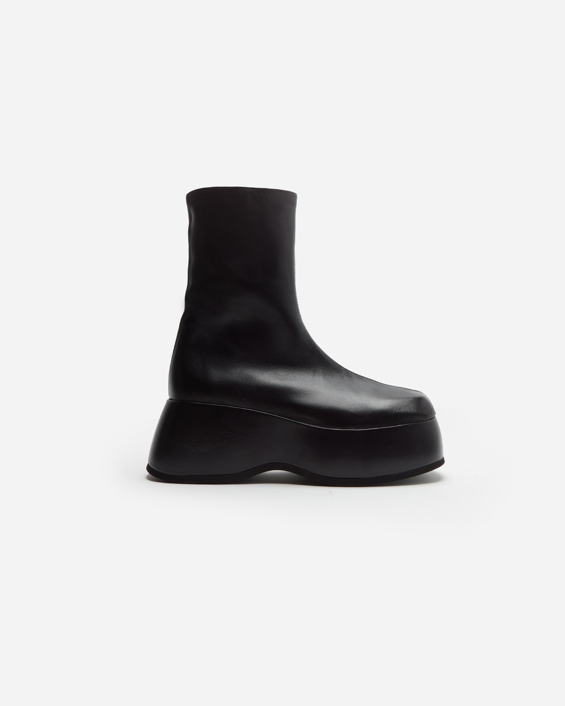 Botas de mujer de plataforma de caña baja - Mim - Negro Negro-1