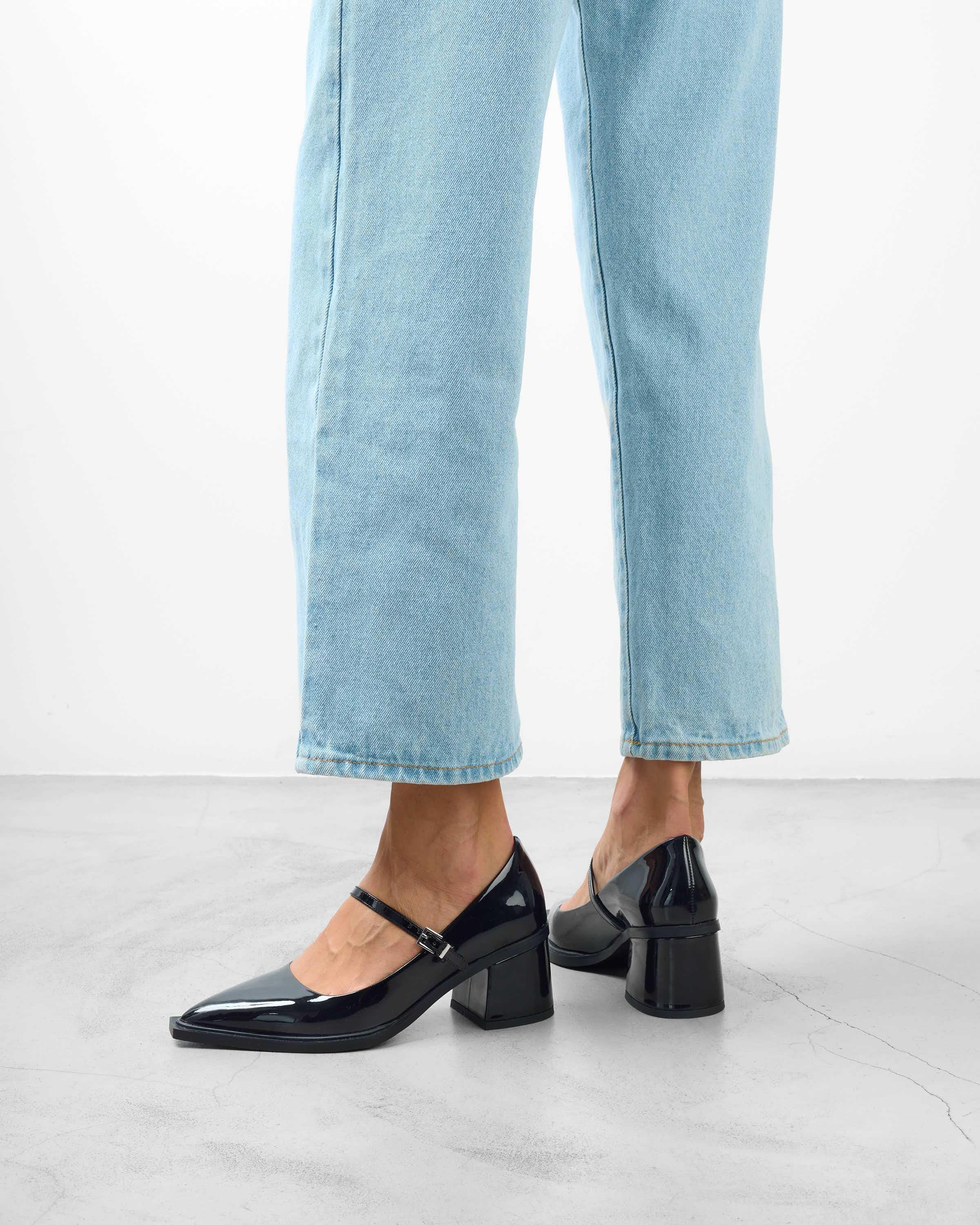 Zapatos de salón de mujer con tira en empeine con hebilla - Mim - Negro Negro-4