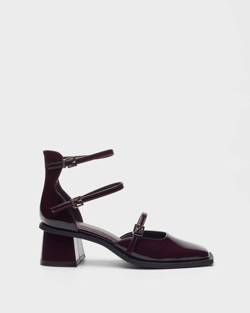 Imagen 0 de Zapatos de salón de mujer con parte delantera abierta con tiras