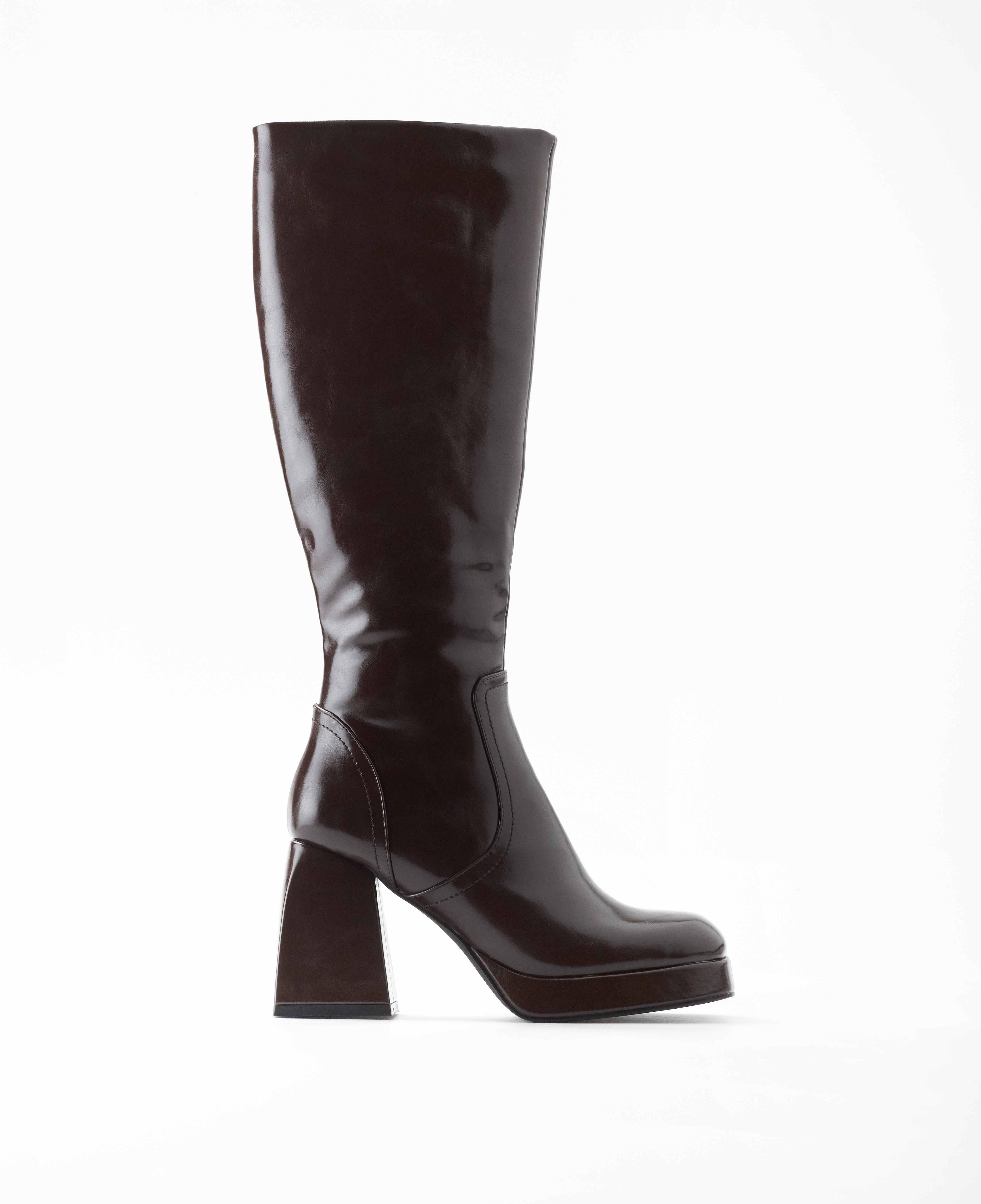 Mim - Botas de tacón de mujer de caña alta con plataforma.