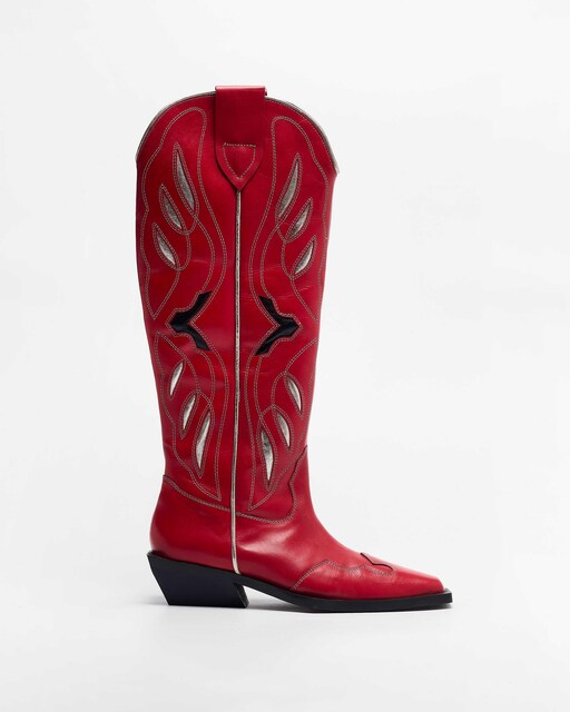 Imagen 0 de Botas de mujer de piel estilo cowboy