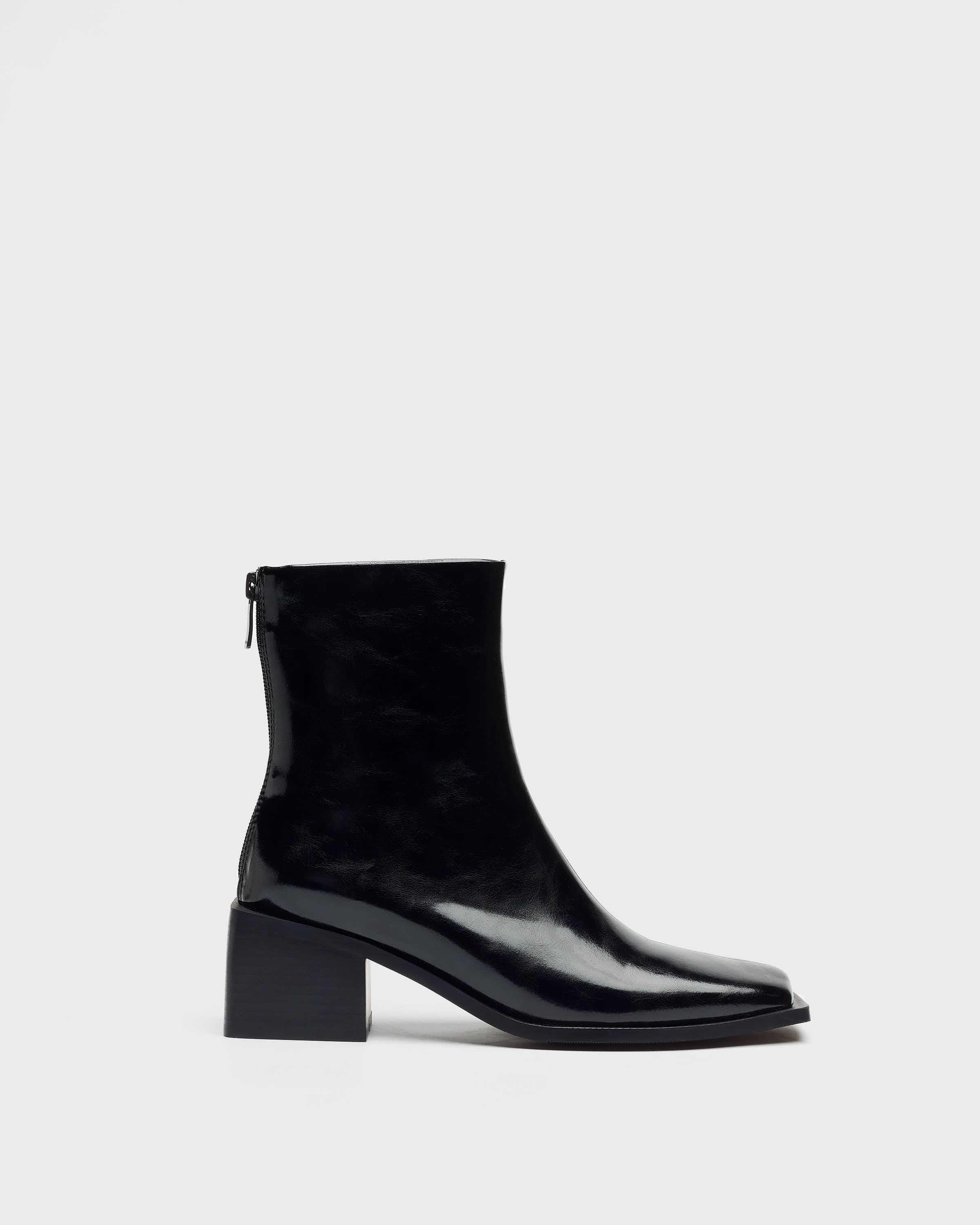 Imagen 1 de Botines de mujer de caña baja con punta cuadrada - Mim - Negro Negro