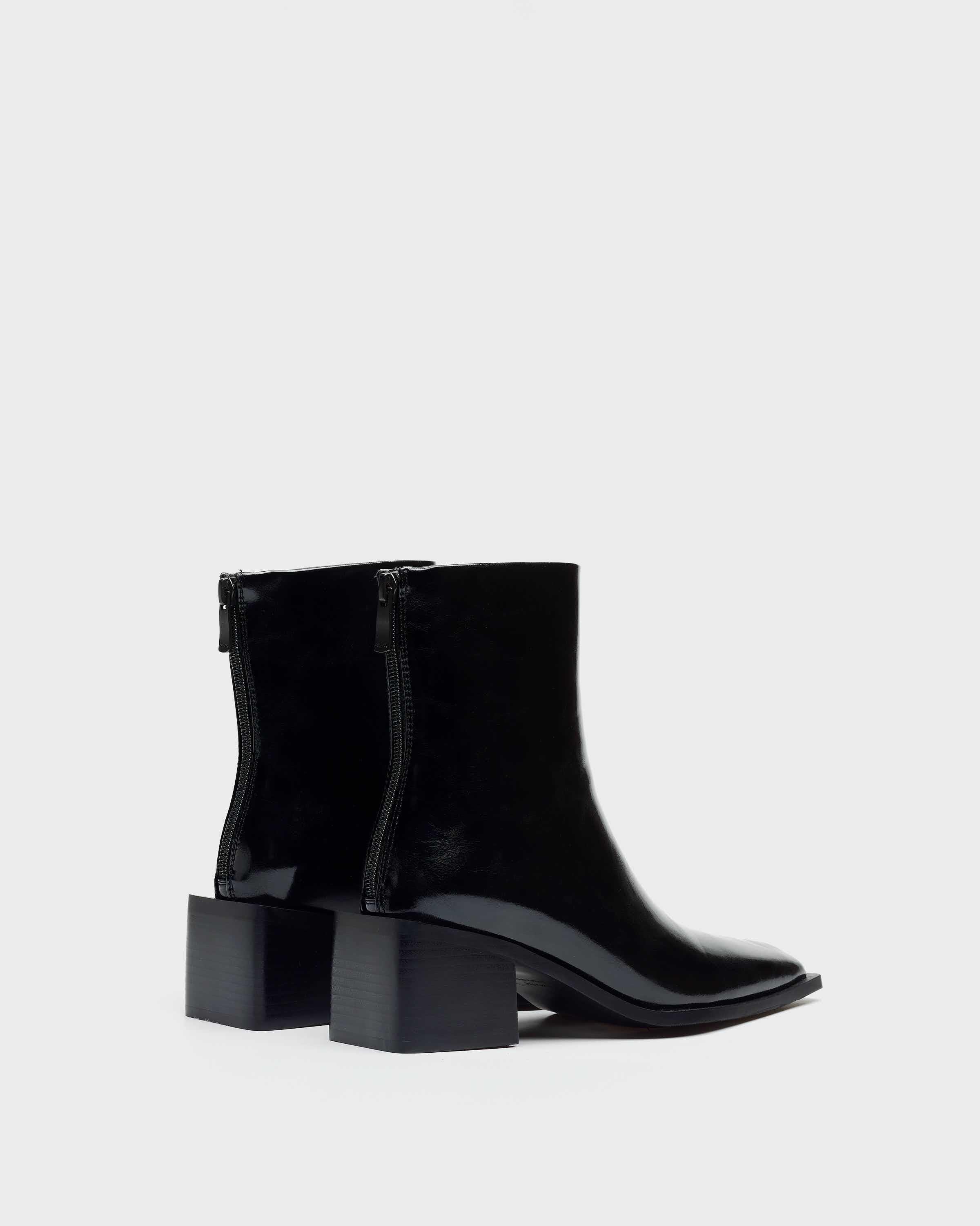 Imagen 3 de Botines de mujer de caña baja con punta cuadrada - Mim - Negro Negro