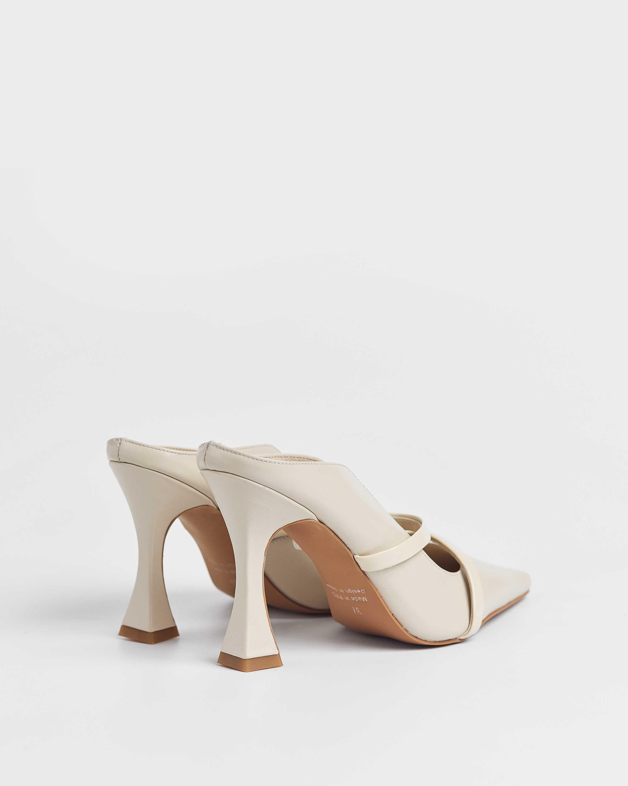 Zapatos de salón de mujer destalonados de piel - Mim - Crudo Crudo-3