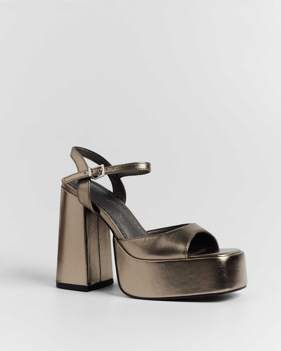Tacón Alto Sandalias Plataforma Metalizadas Sandalias De Tacón - Main Image