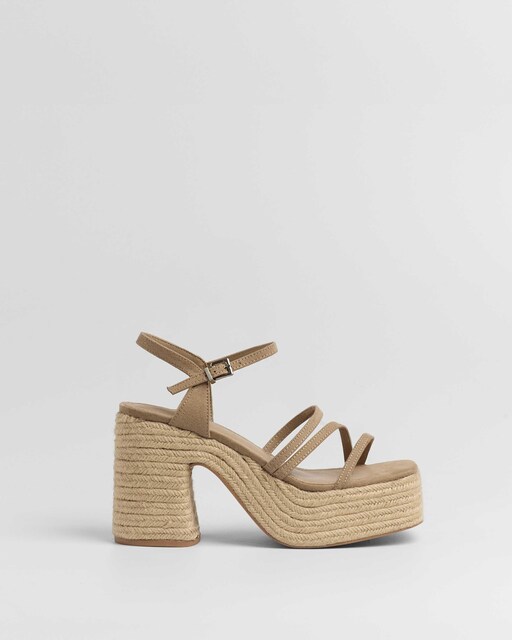 Imagen 0 de Sandalias de tacón de mujer con plataforma XL en esparto