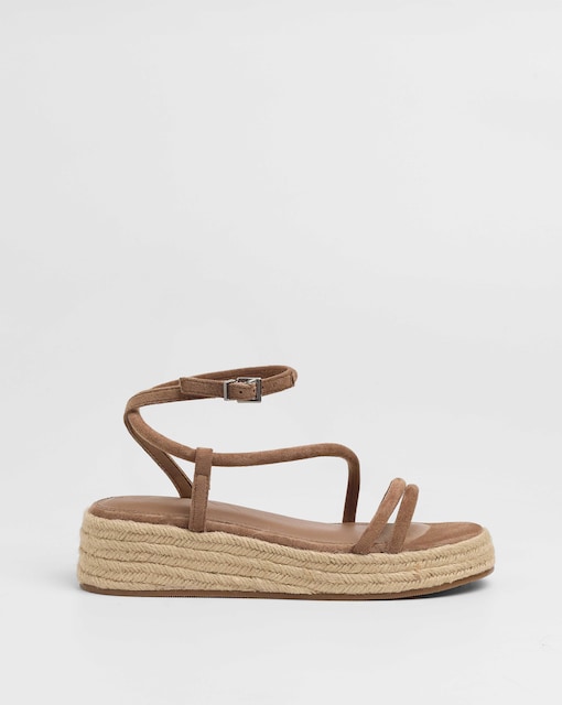 Imagen 0 de Sandalias de plataforma de mujer en esparto con tiras finas