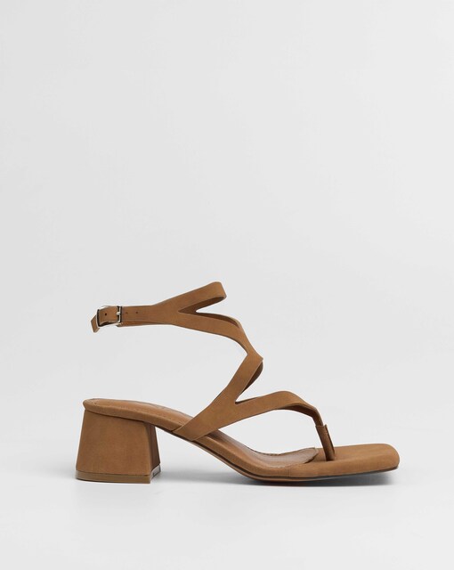 Imagen 0 de Sandalias de tacón de mujer de dedo con tiras planas