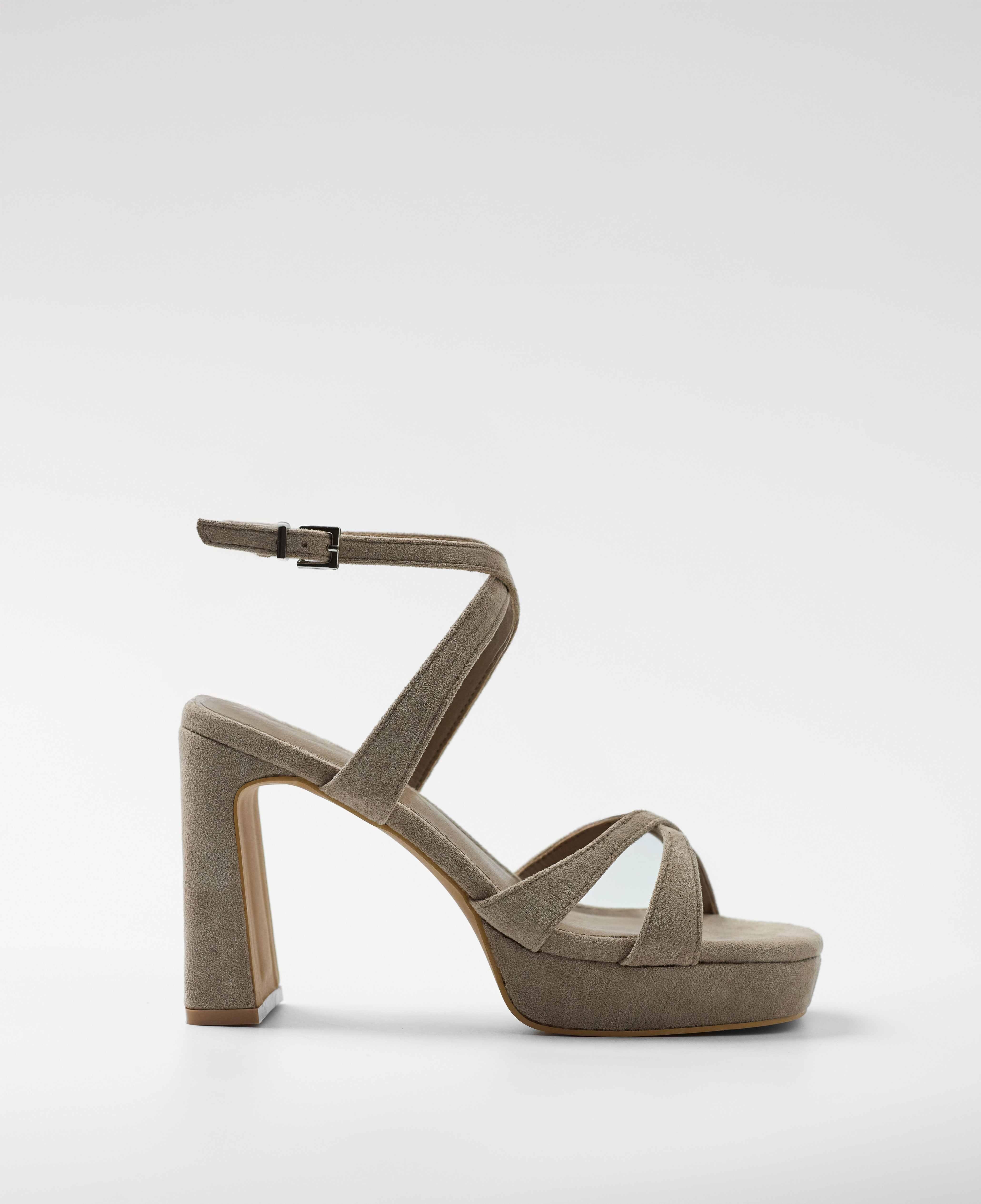 Sandalias de tacón de mujer con plataforma en color - Mim - Topo Topo-1