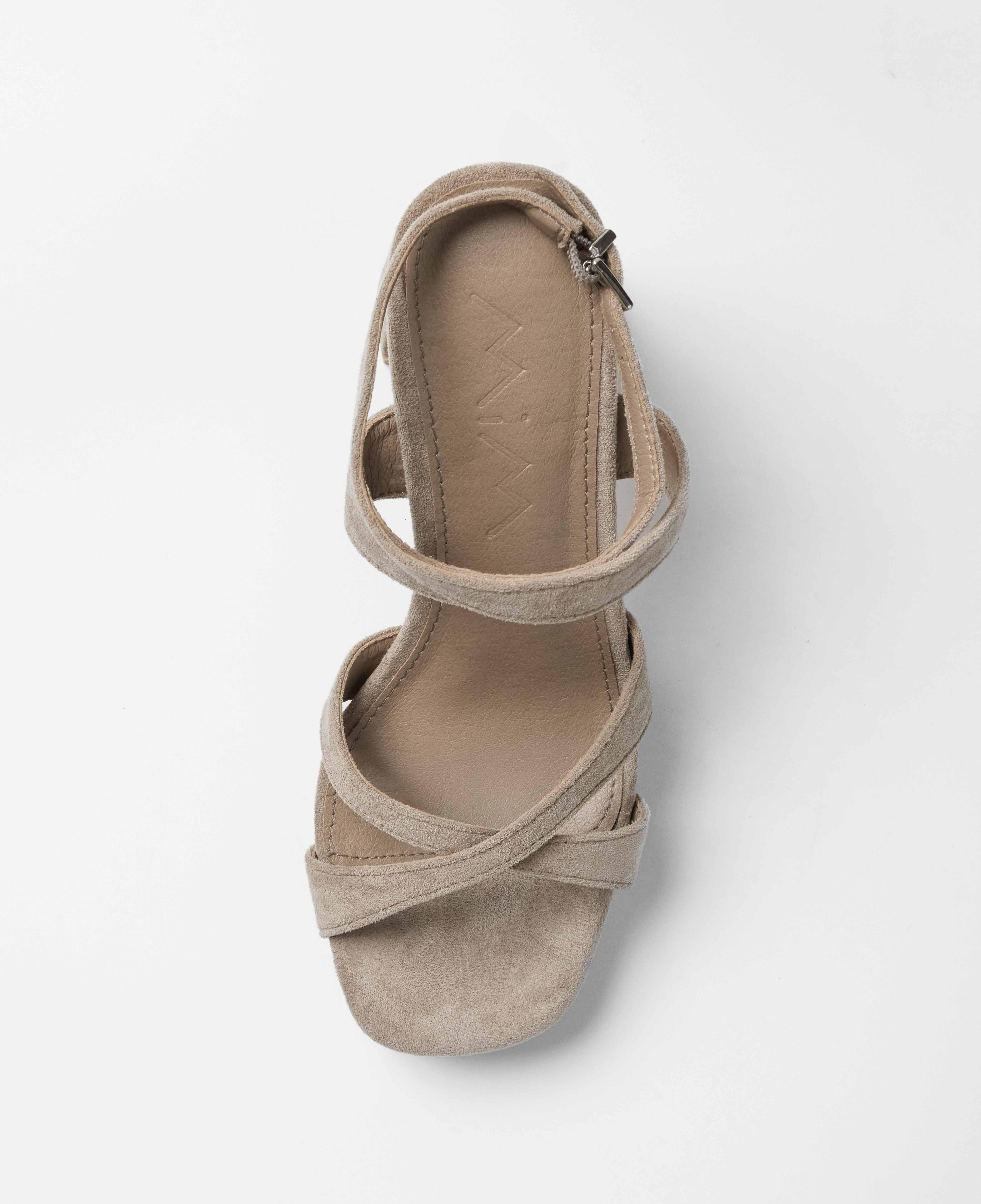 Sandalias de tacón de mujer con plataforma en color - Mim - Topo Topo-3