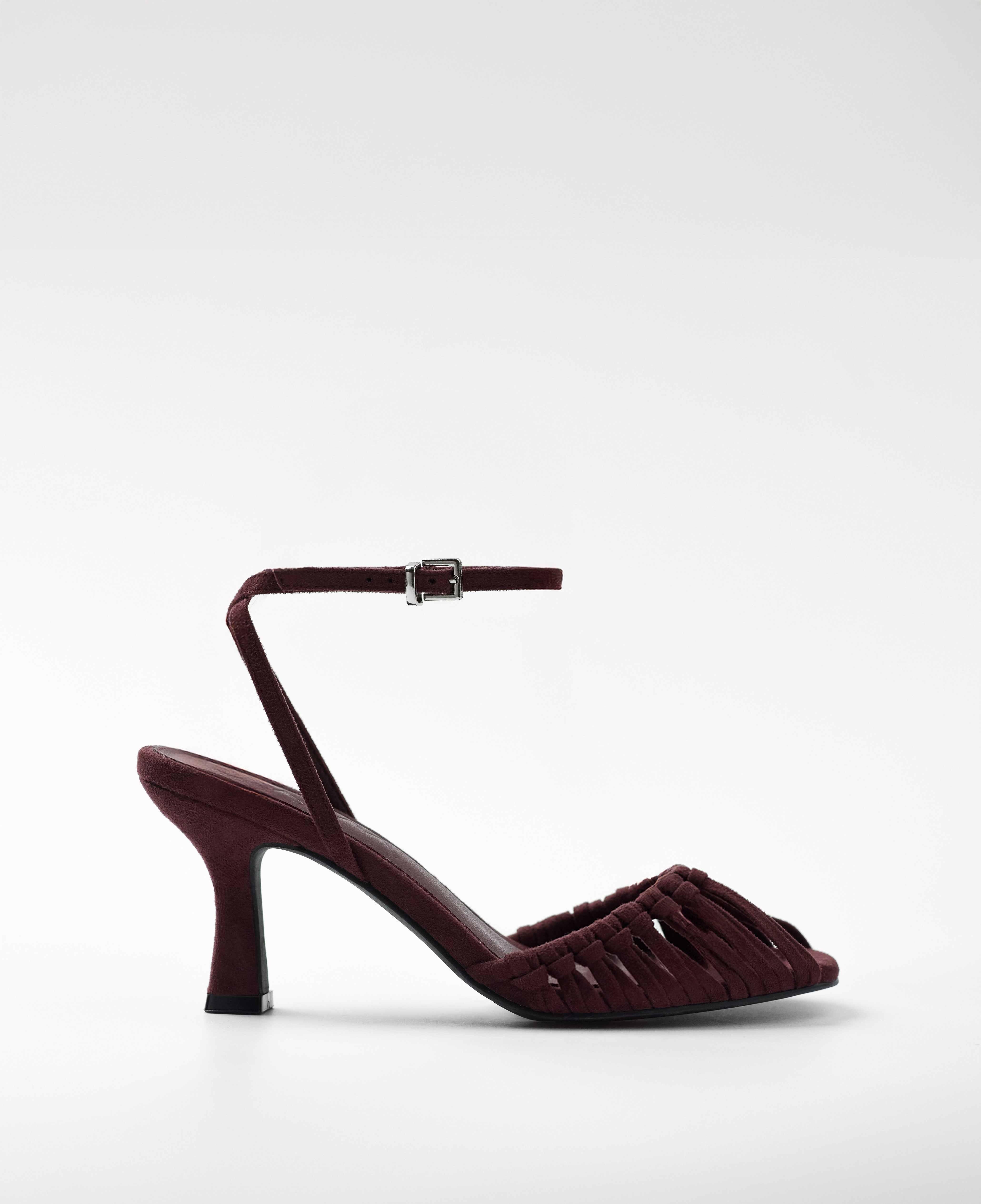 Mim - Sandalias de tacón de mujer con detalle de nudos y puntera redondeada.