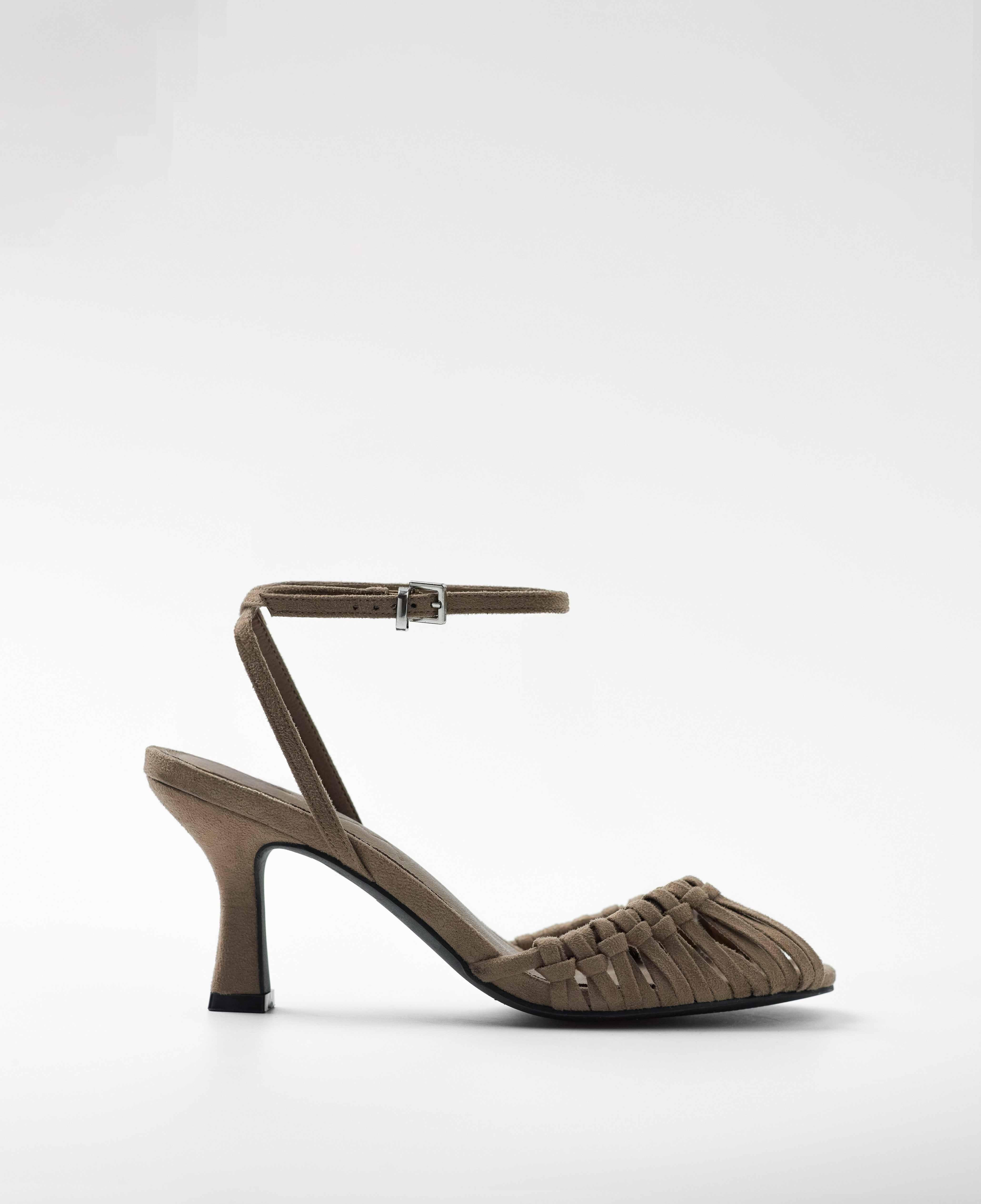 Mim - Sandalias de tacón de mujer con detalle de nudos y puntera redondeada.