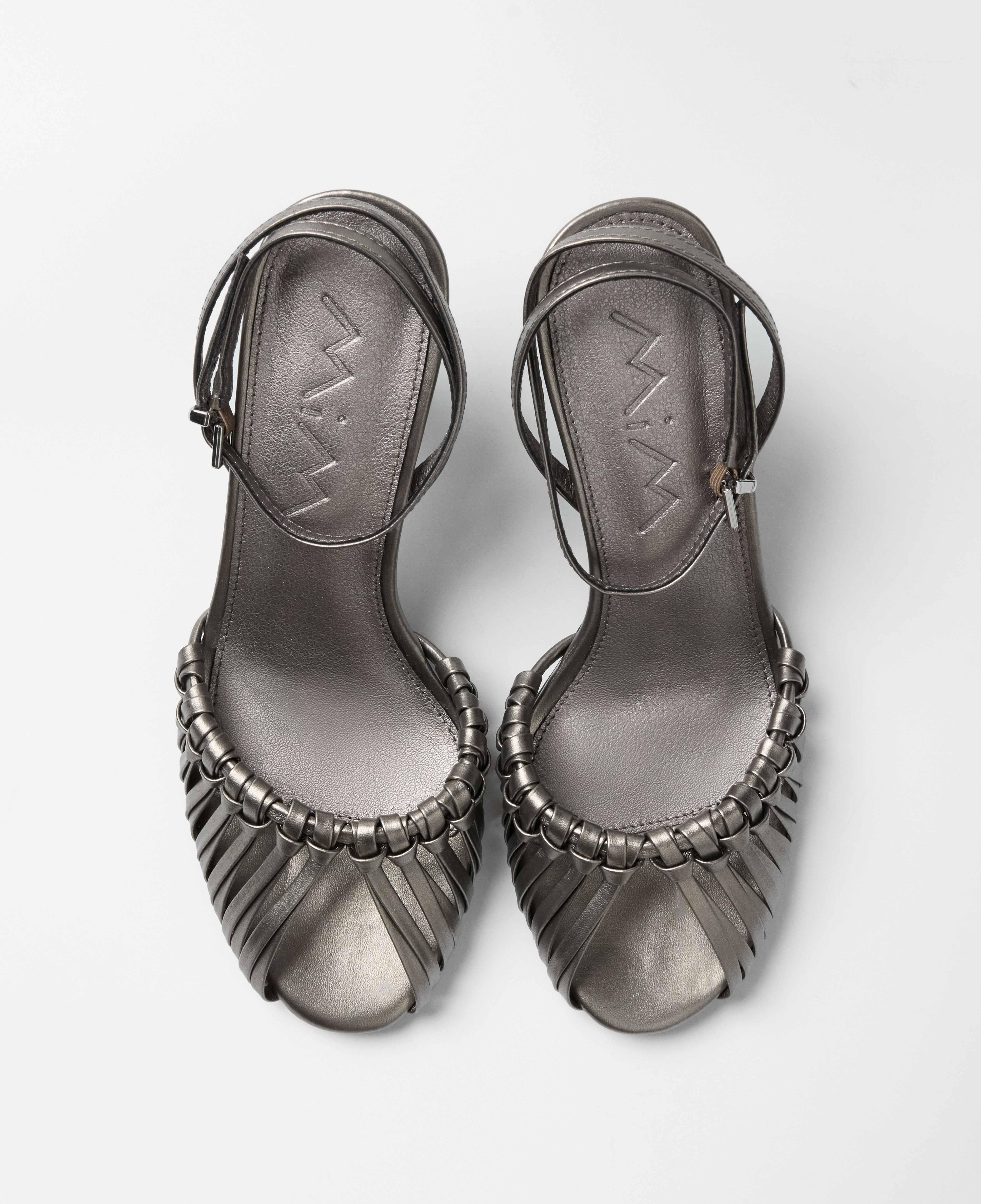 Sandalias de tacón de mujer con detalle de nudos en color - Mim - Metalizado Metalizado-4