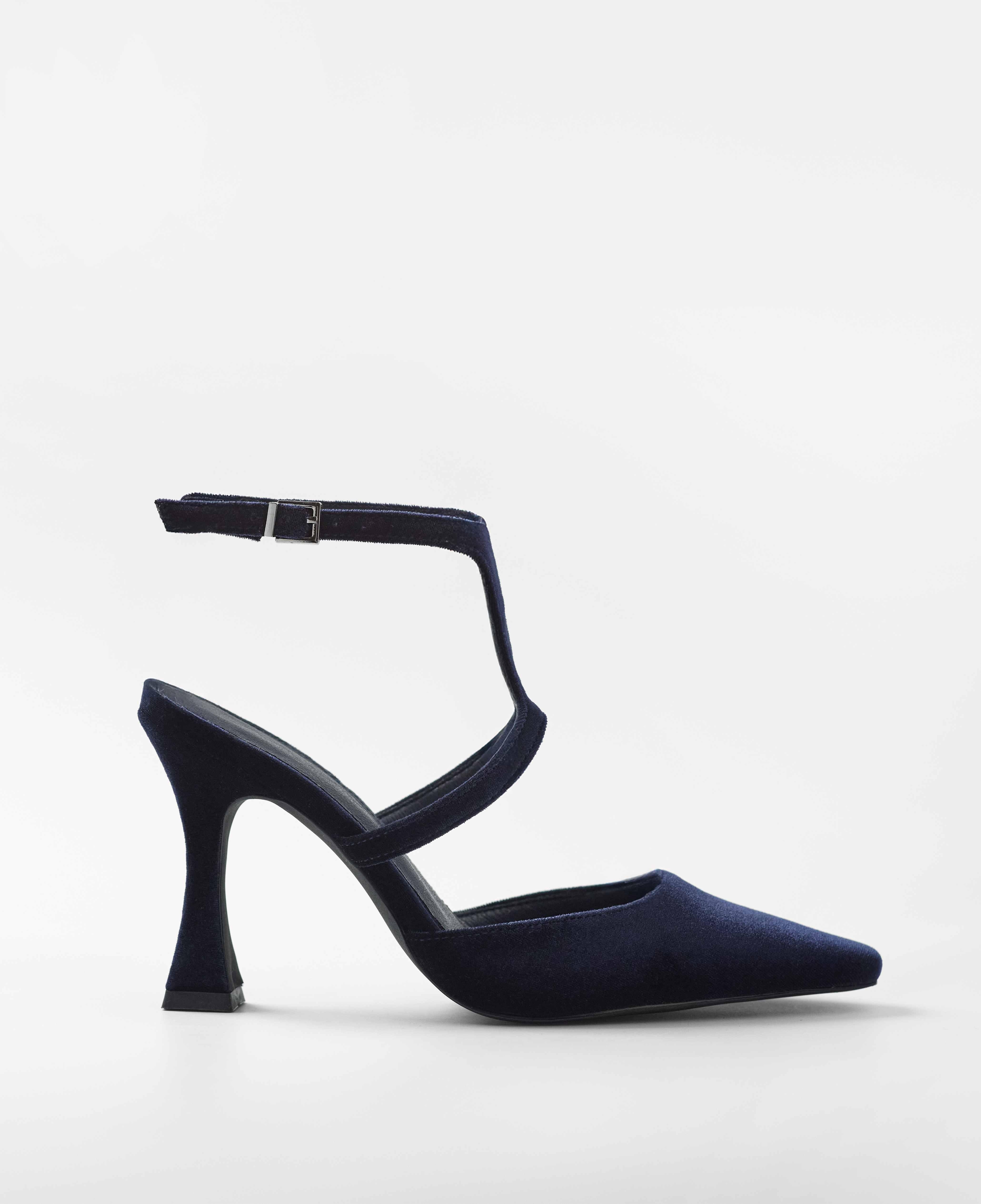 Zapatos de tacón cerrados con detalle de tira frontal - Mim - Azul marino Azul marino-1