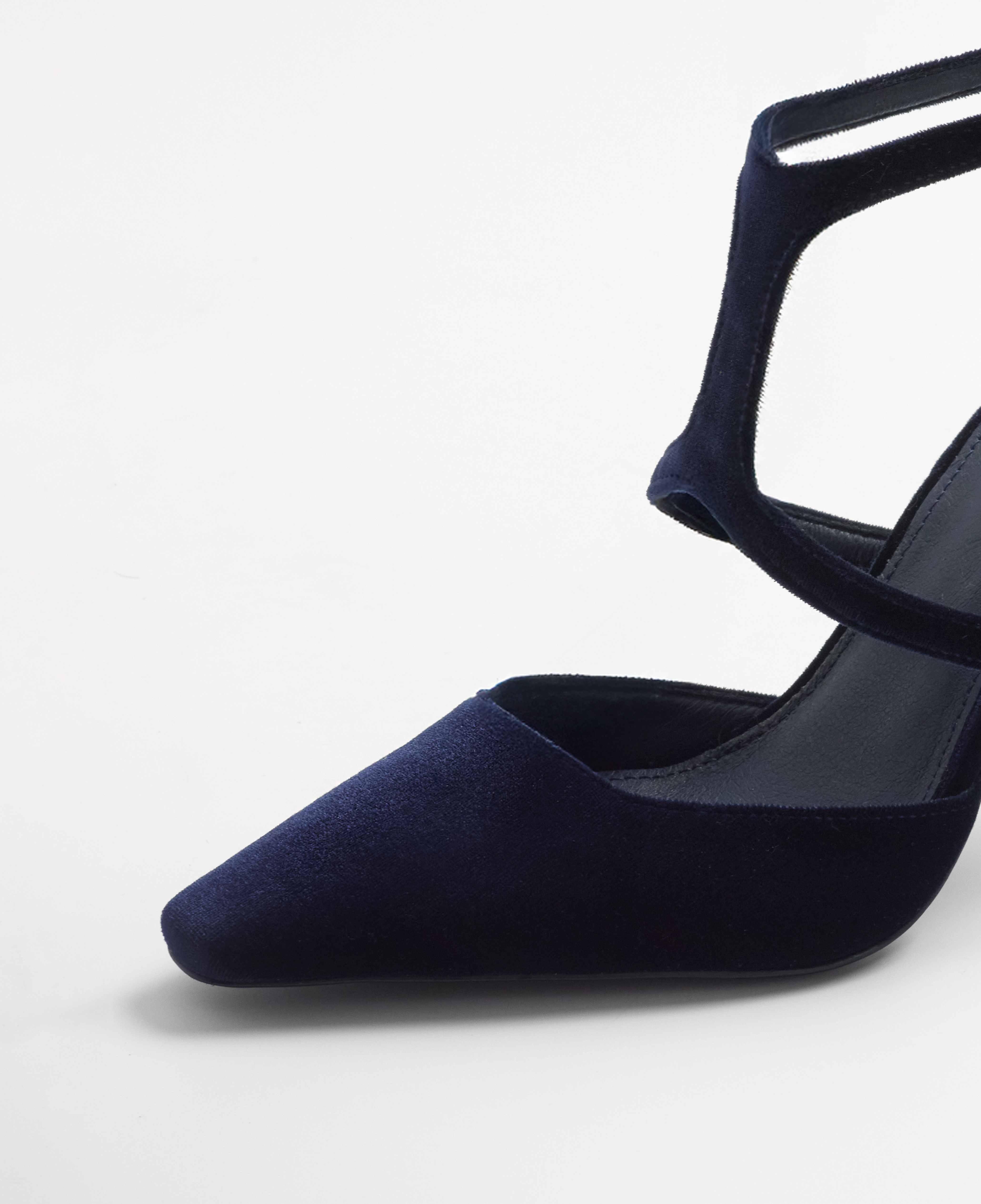 Zapatos de tacón cerrados con detalle de tira frontal - Mim - Azul marino Azul marino-4