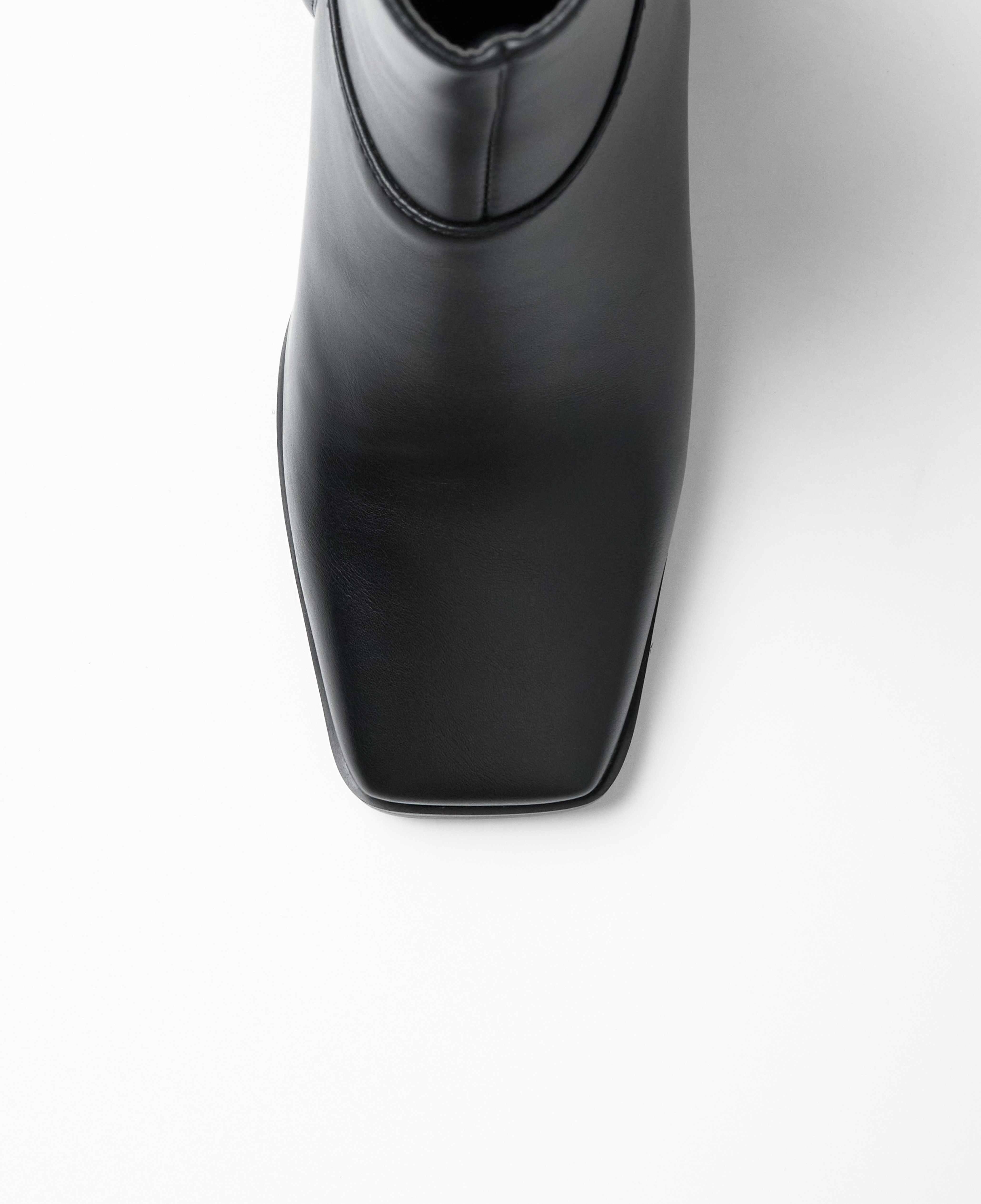 Botines de mujer de caña baja con puntera cuadrada - Mim - Negro Negro-4