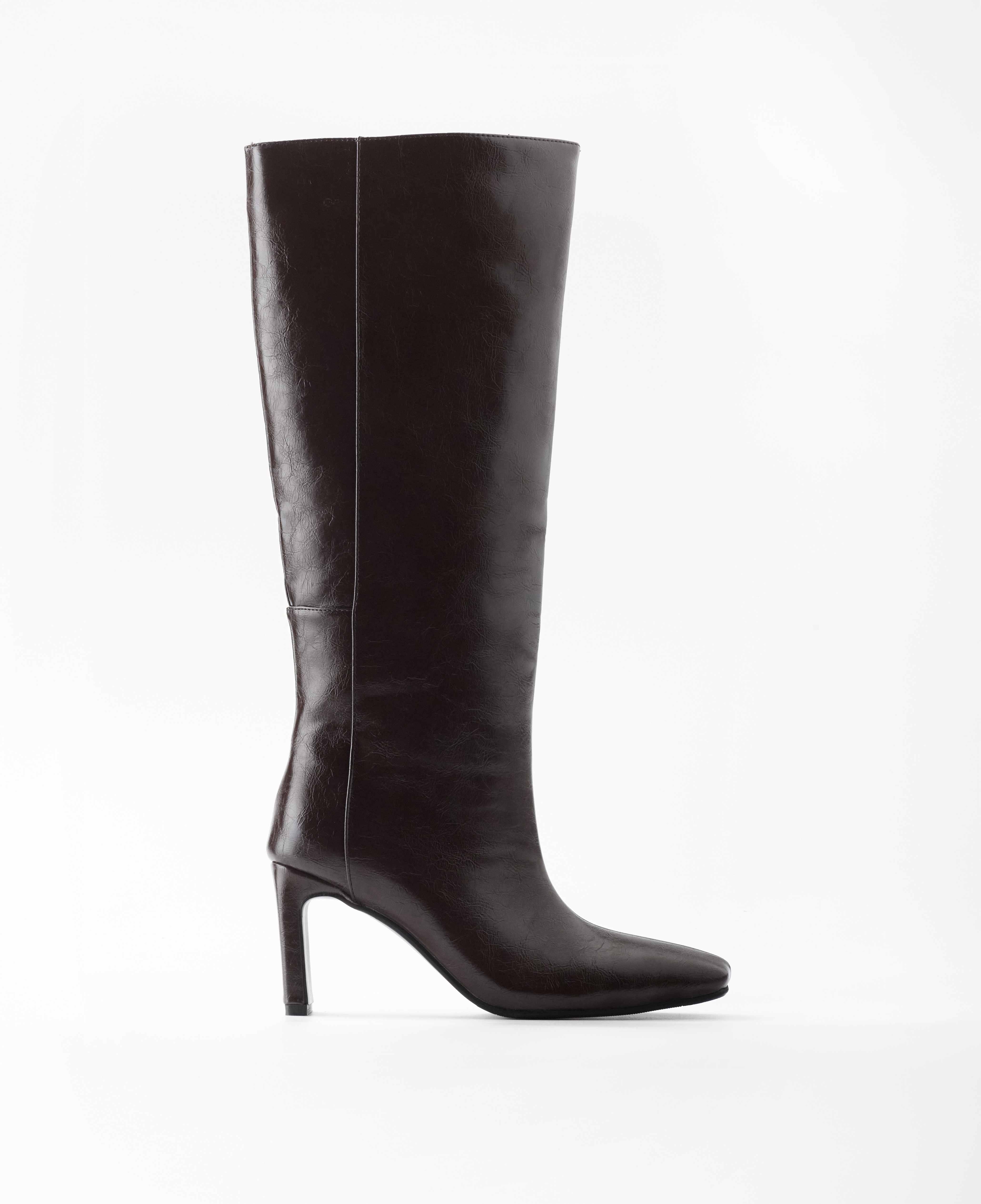Mim - Botas de mujer de caña alta con tacón y puntera cuadrada.