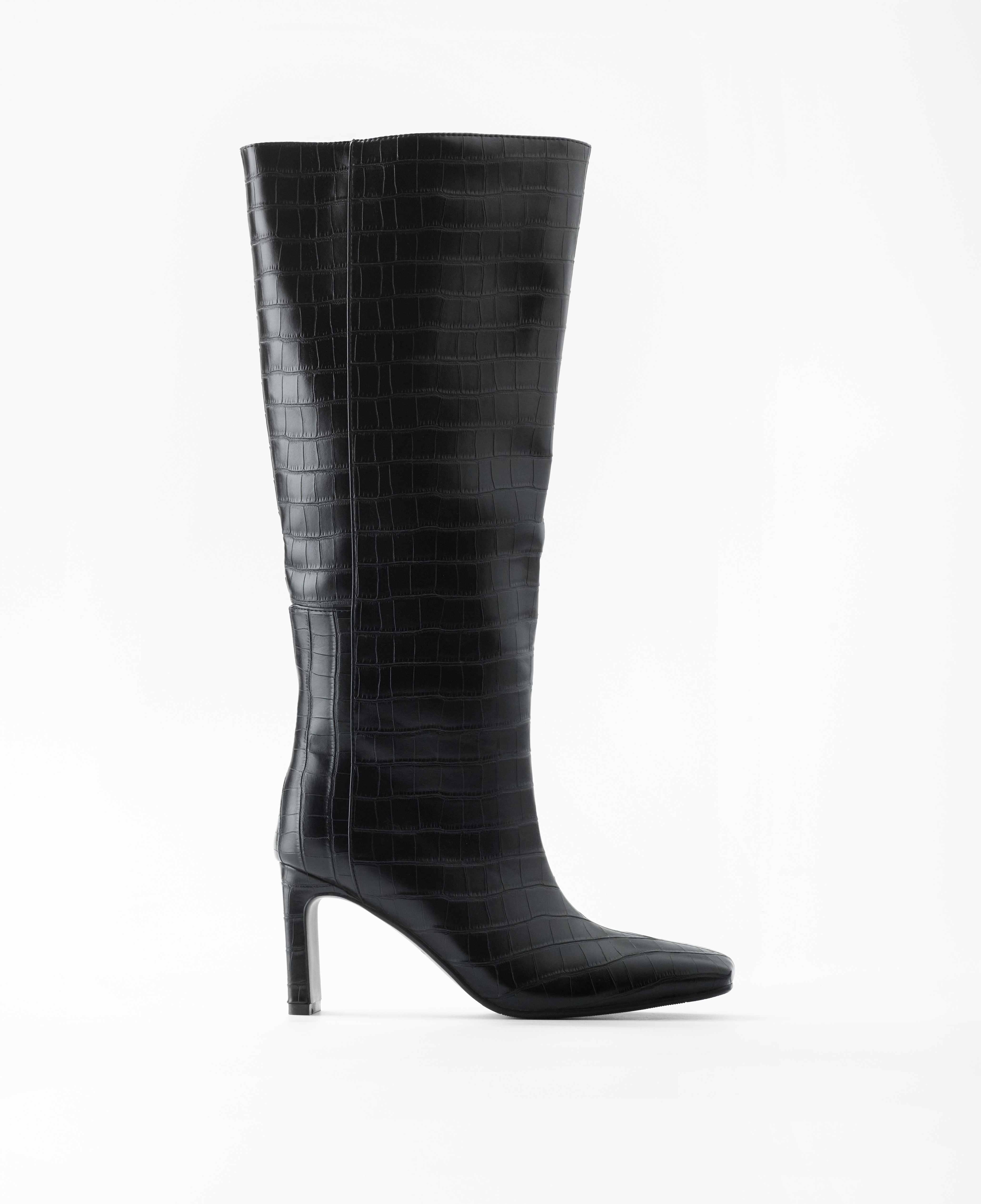 Mim - Botas de mujer de caña alta con grabado efecto coco.