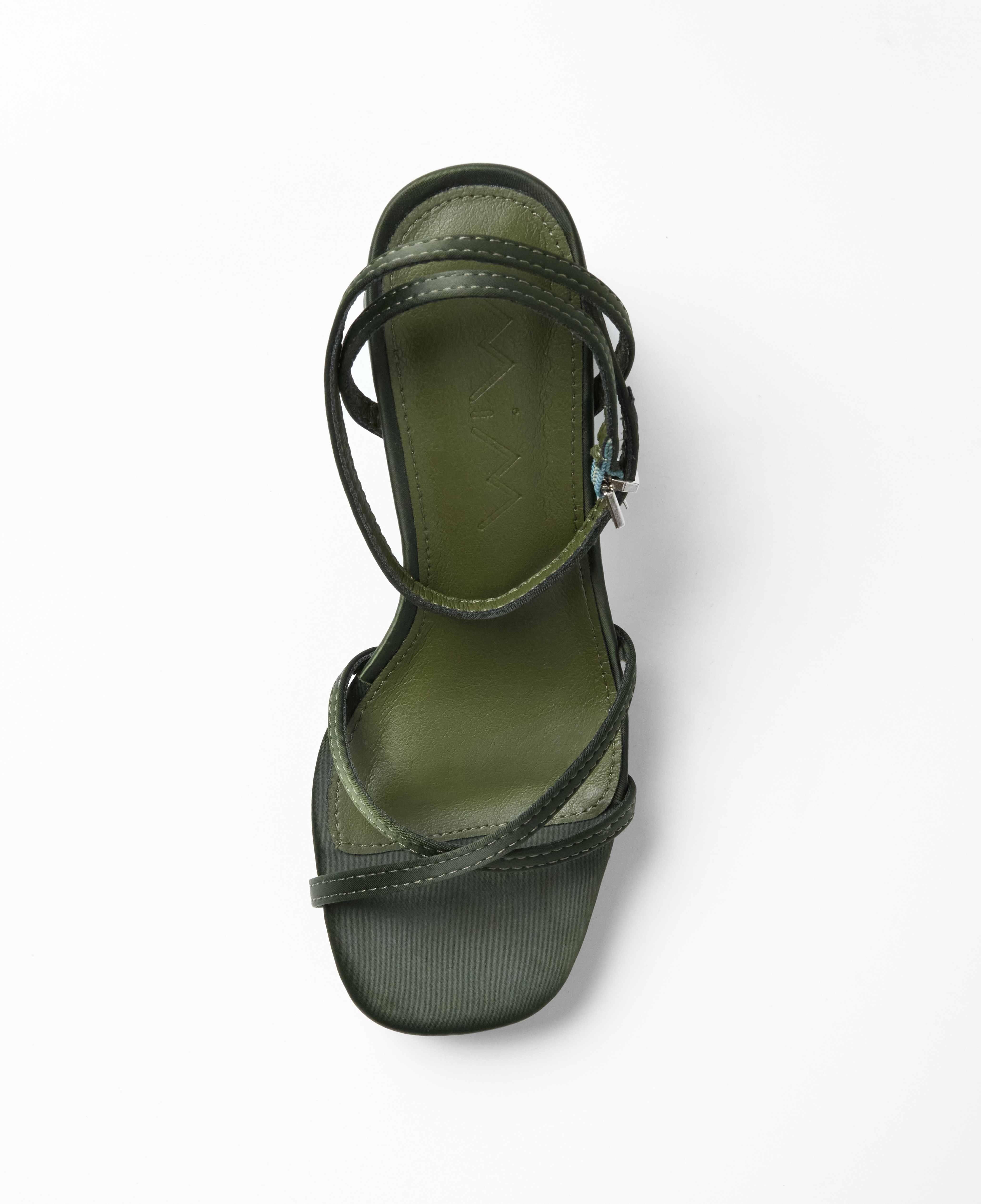 Sandalias de tacón de muje con tiras y plataforma - Mim - Verde Oliva Verde Oliva-4