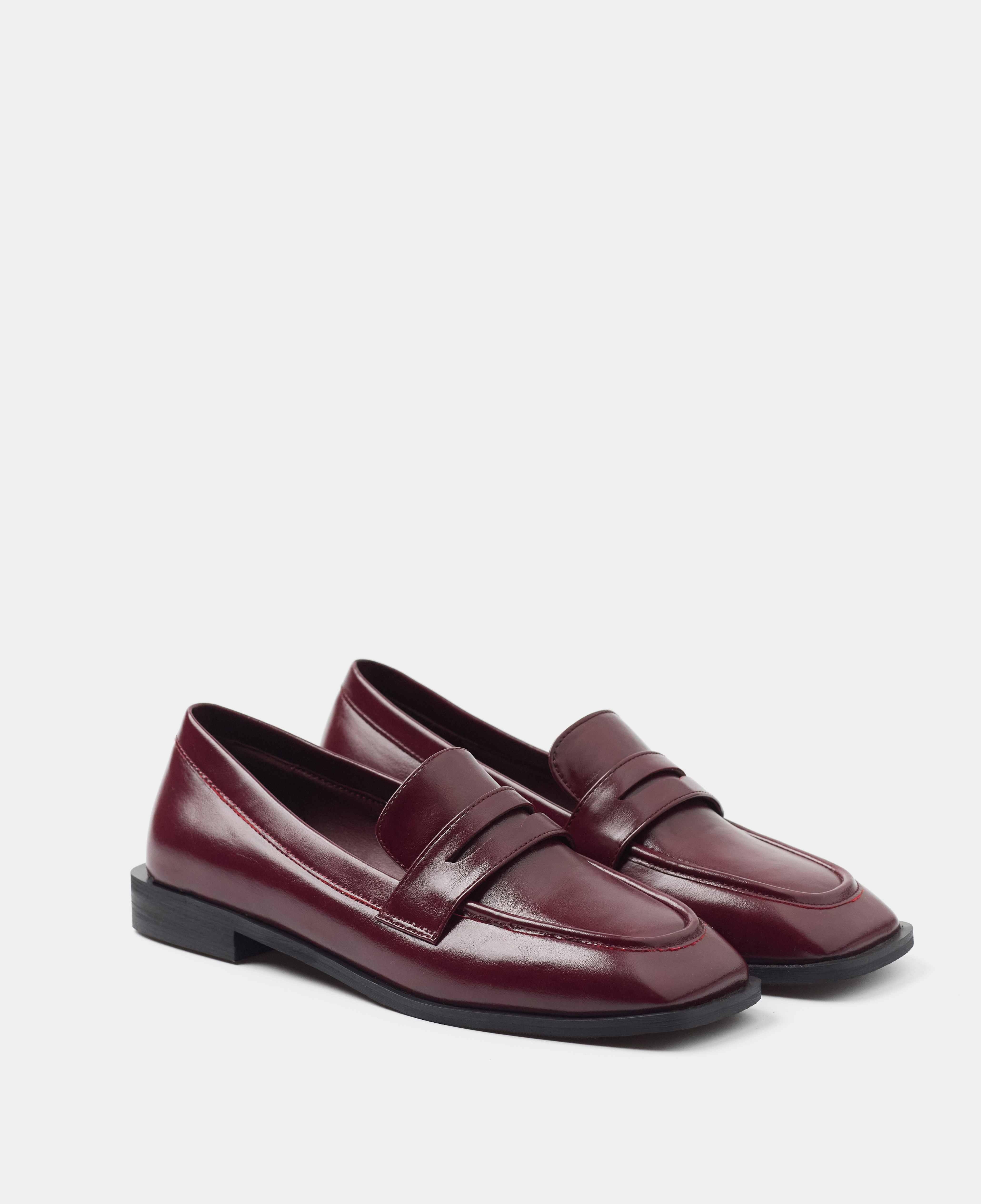 Mocasines de mujer lisos con brillo - Mim - Burdeos Burdeos-2