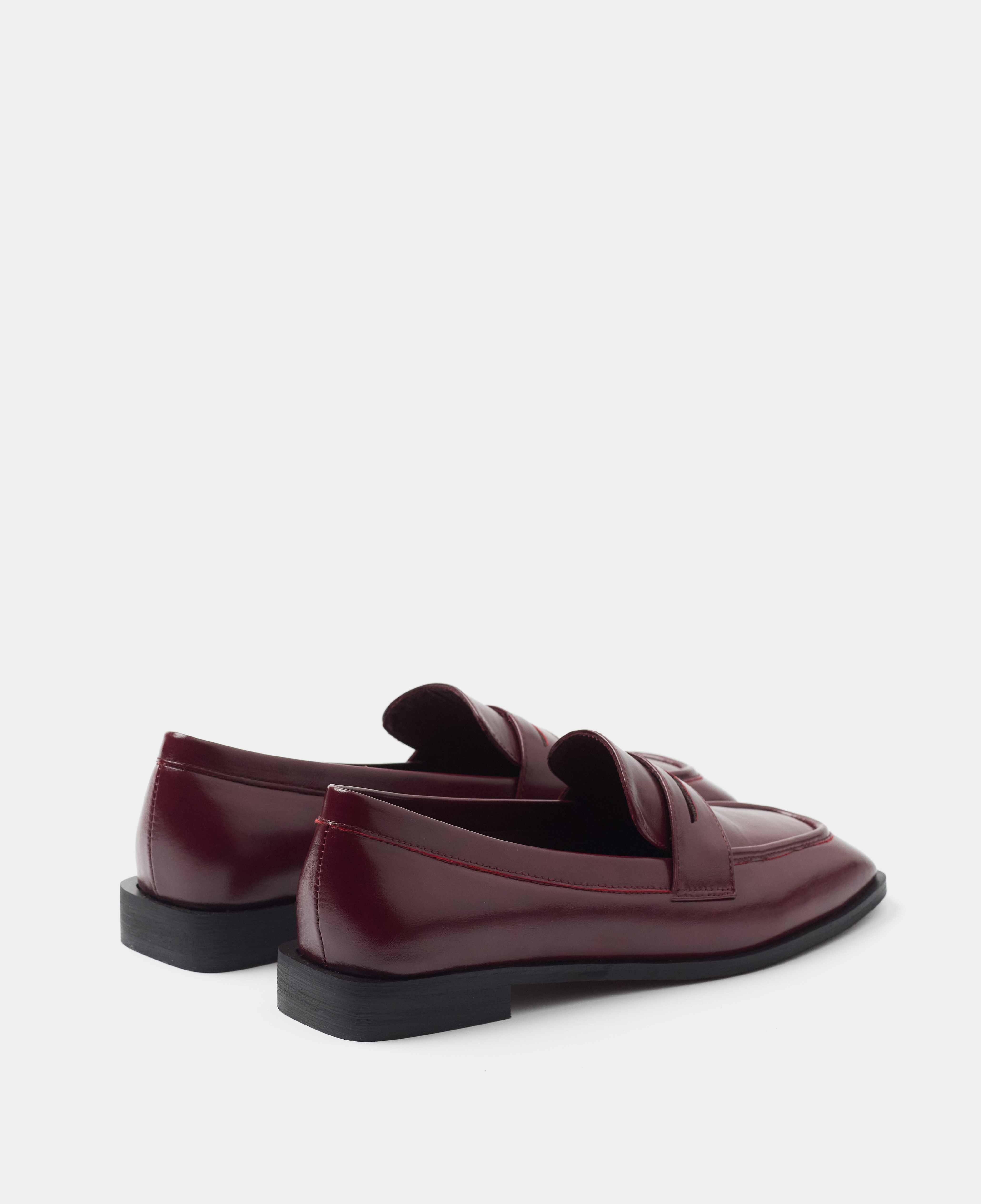 Mocasines de mujer lisos con brillo - Mim - Burdeos Burdeos-3