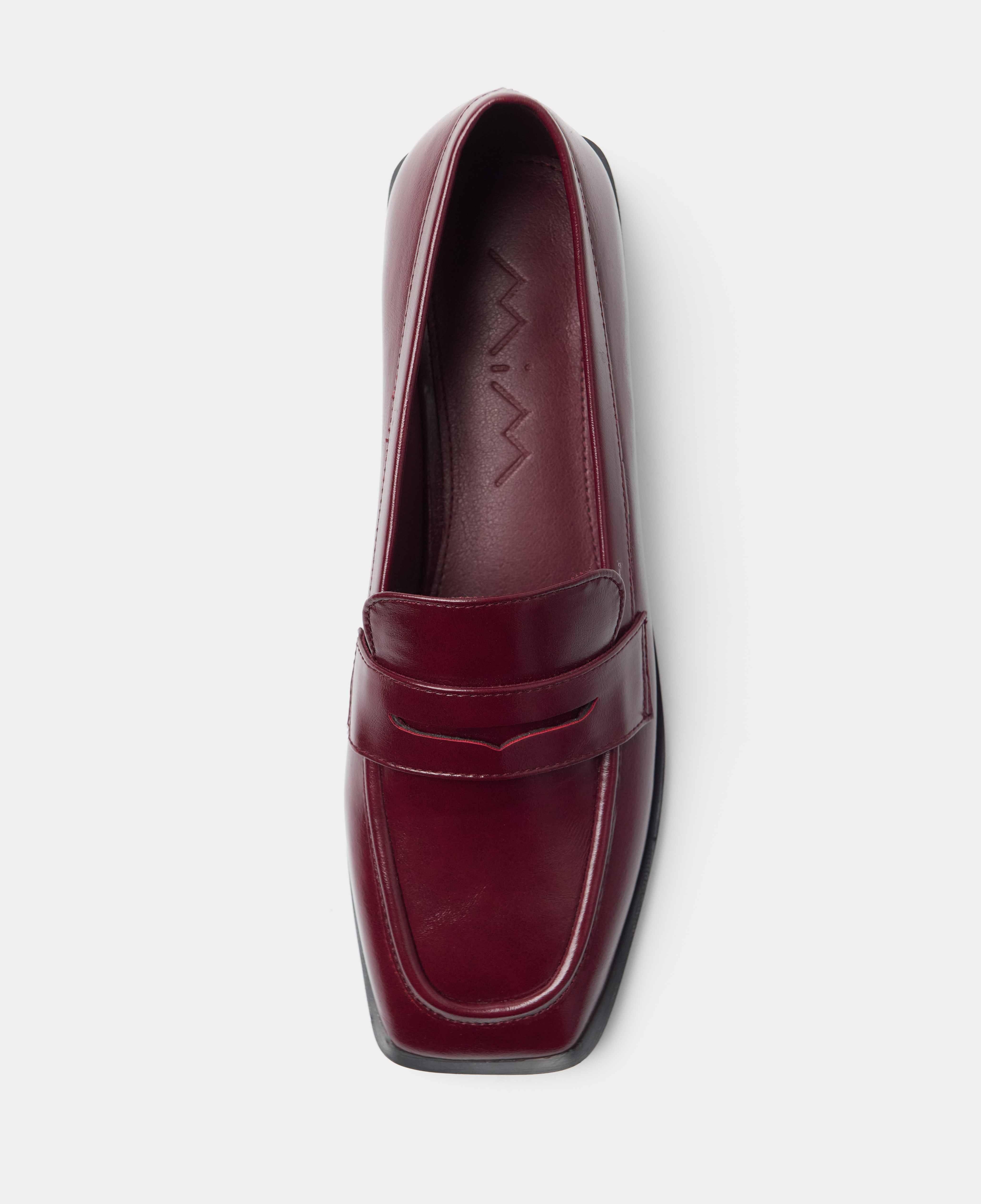 Mocasines de mujer lisos con brillo - Mim - Burdeos Burdeos-4