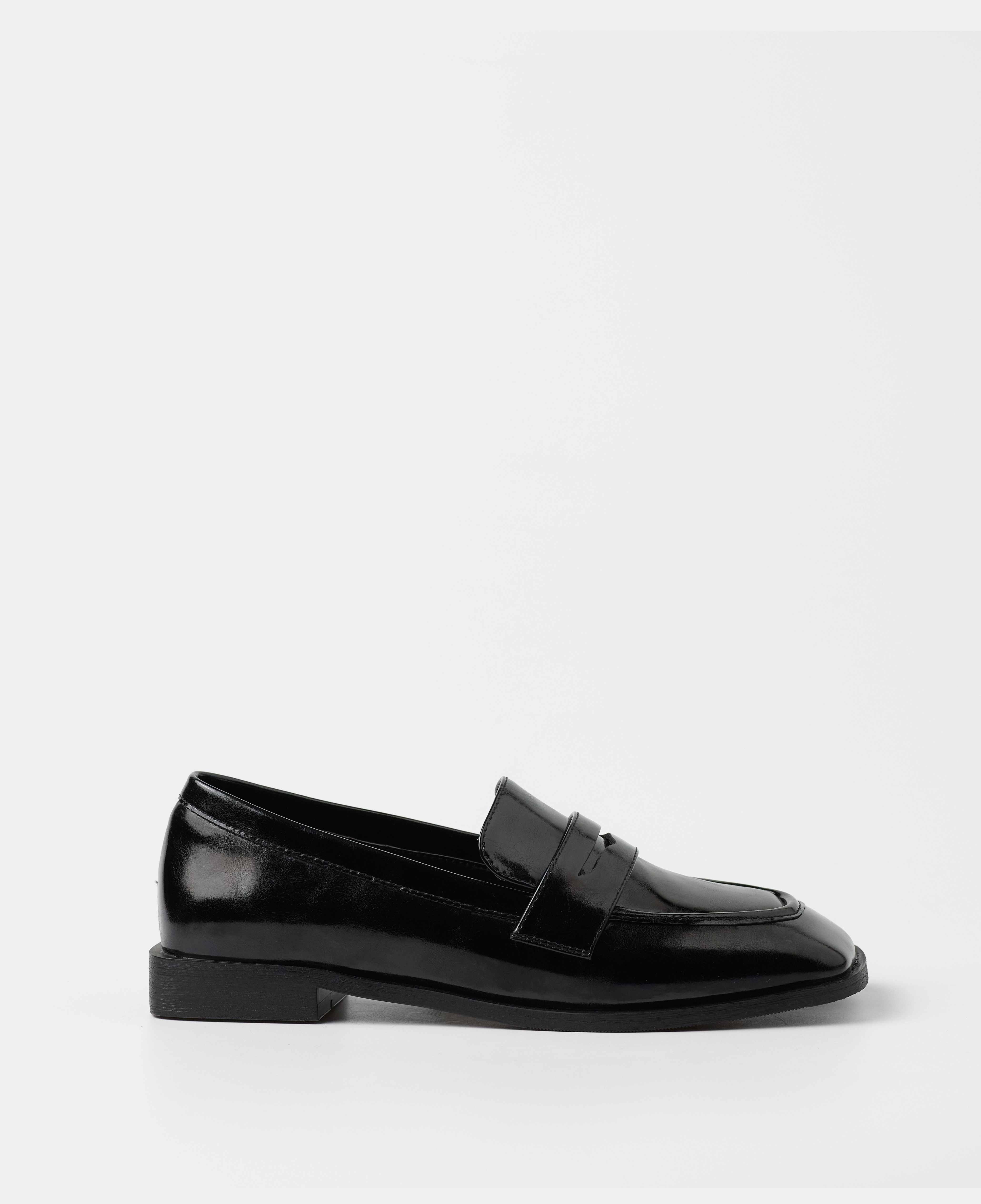 Mocasines de mujer lisos con brillo - Mim - Negro Negro-1