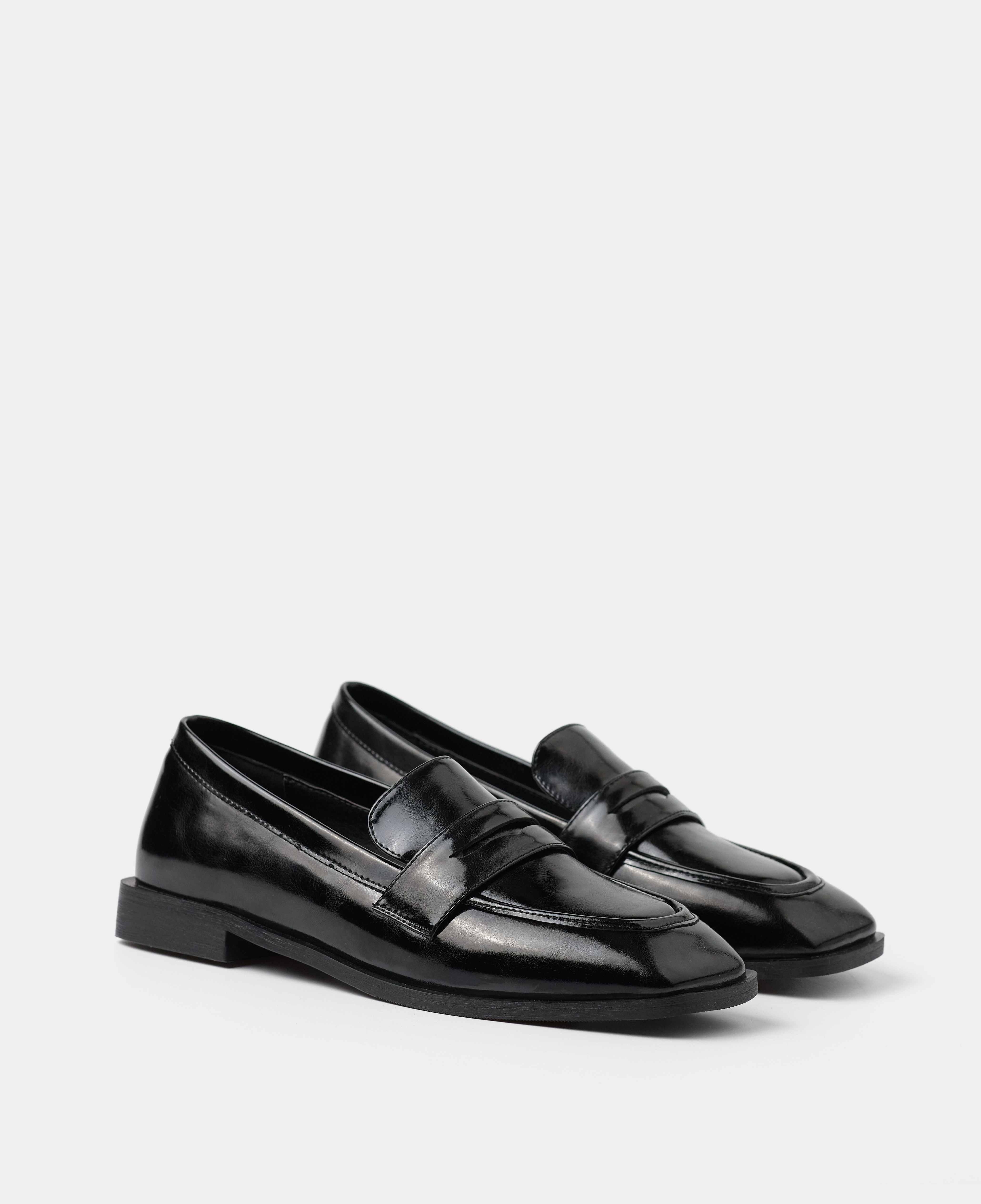 Mocasines de mujer lisos con brillo - Mim - Negro Negro-2