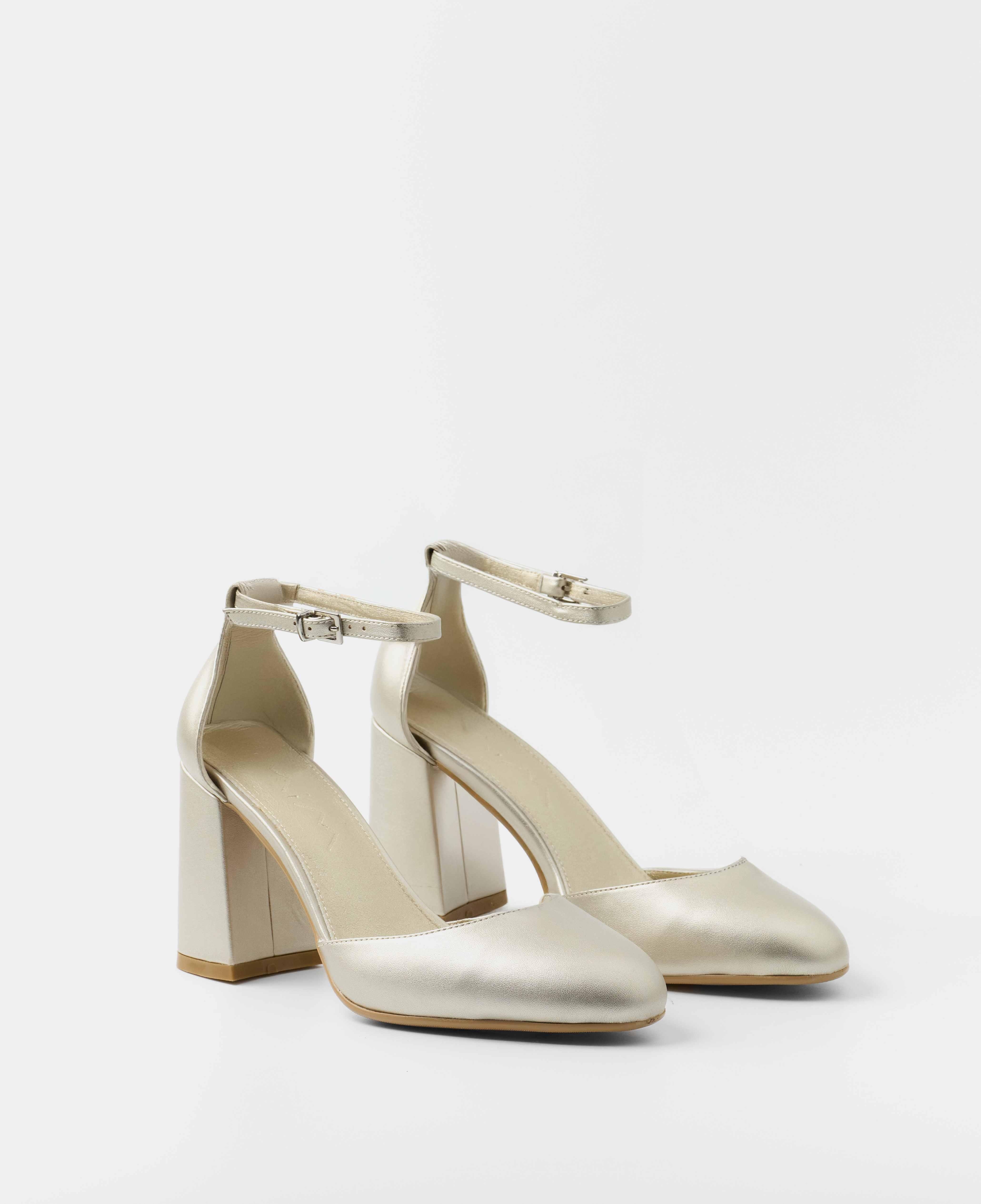 Zapatos de salón de mujer con cierre de pulsera al tobillo - Mim - Champagne Champagne-2