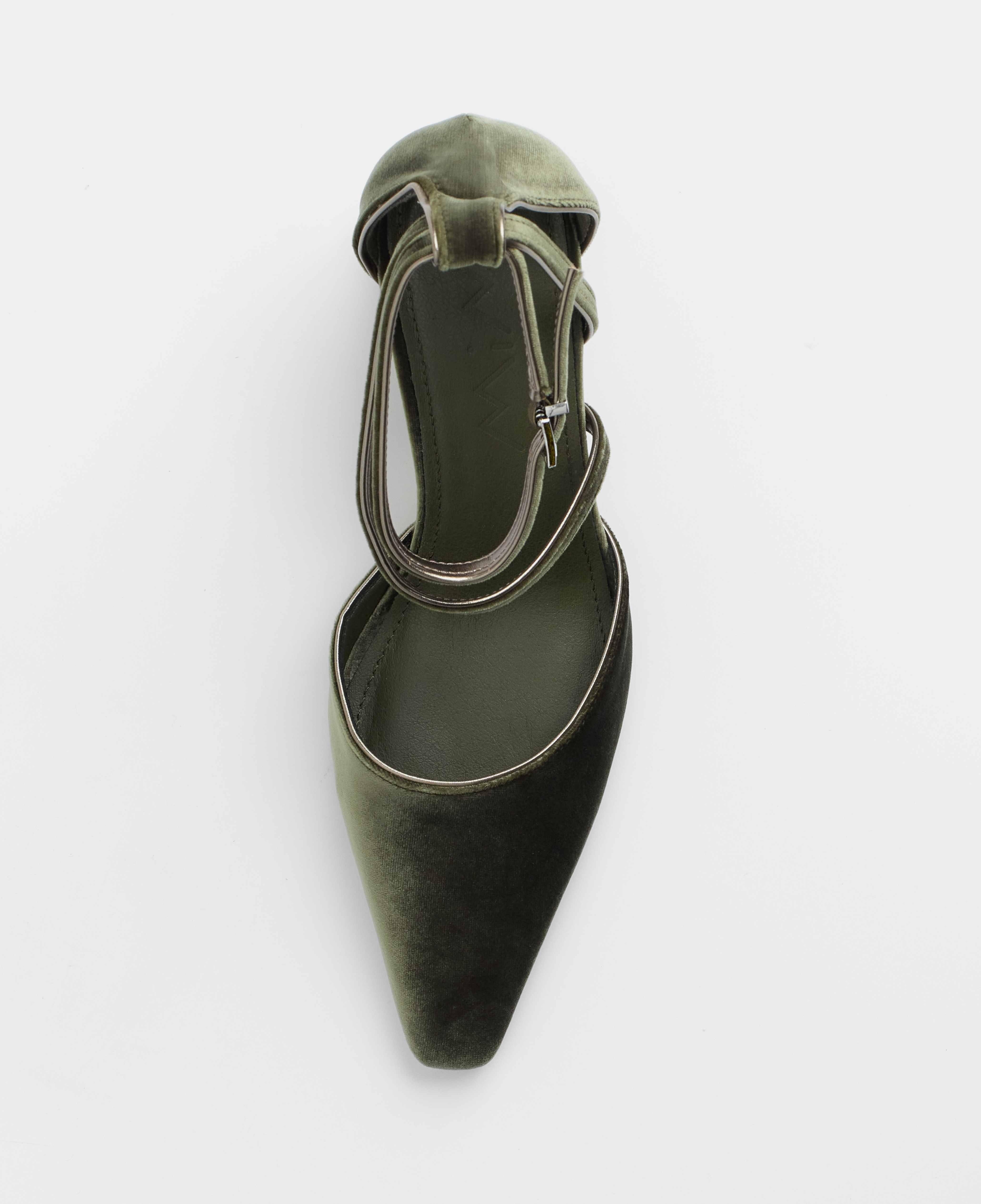 Imagen 4 de Zapatos de salón de mujer con acabado aterciopelado - Mim - Verde Oliva Verde Oliva