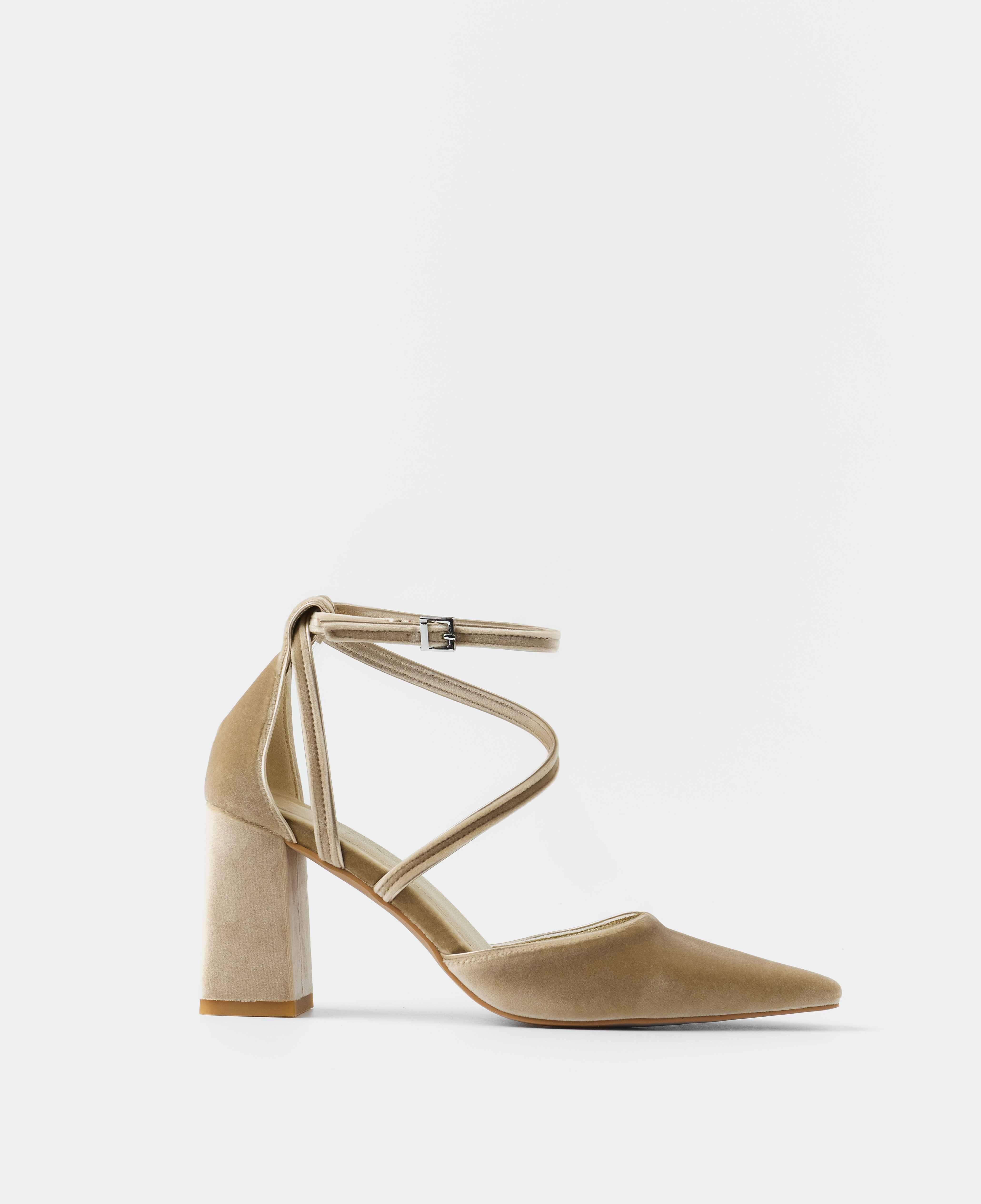 Imagen 1 de Zapatos de salón de mujer con acabado aterciopelado - Mim - Champagne Champagne