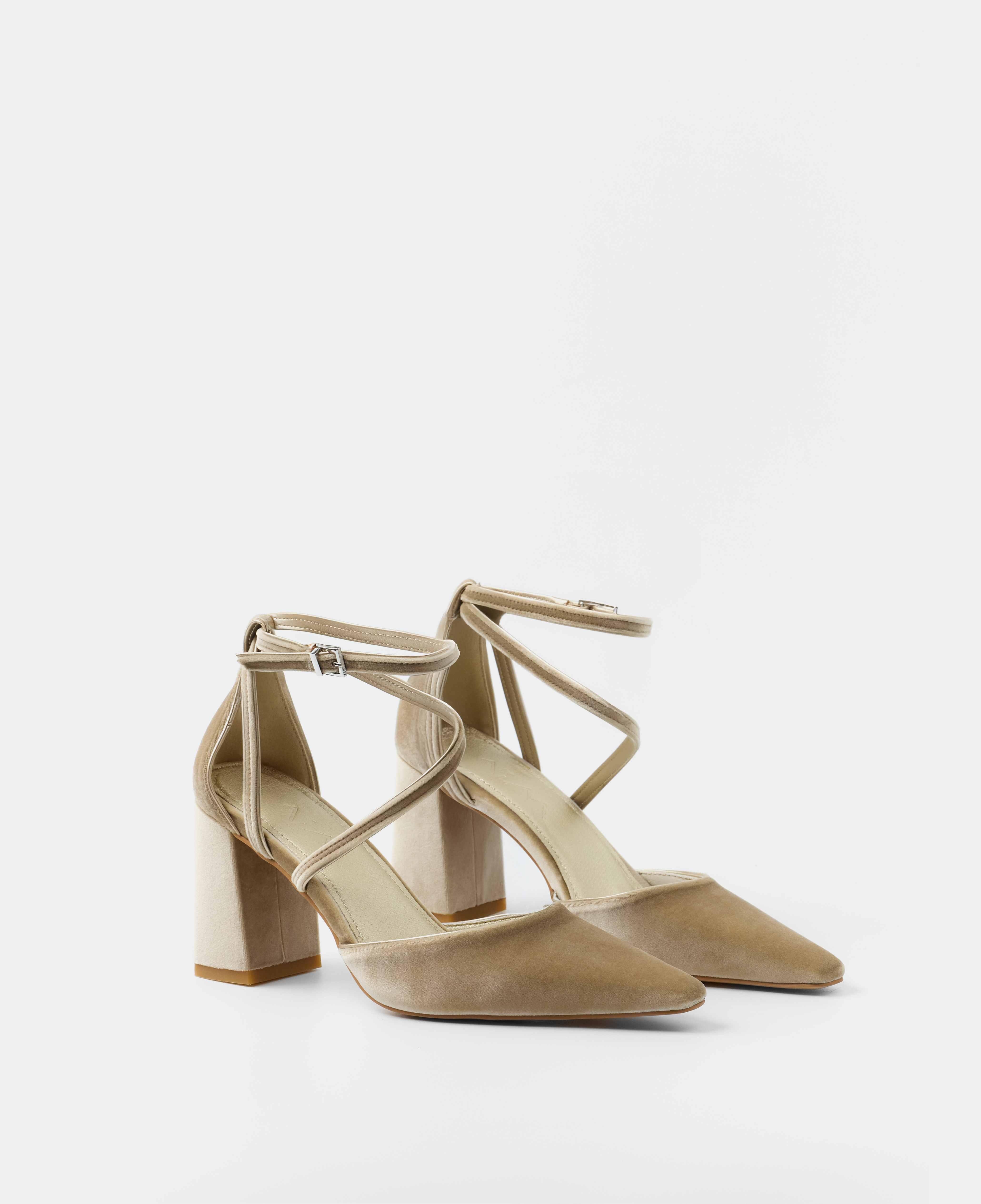 Imagen 2 de Zapatos de salón de mujer con acabado aterciopelado - Mim - Champagne Champagne