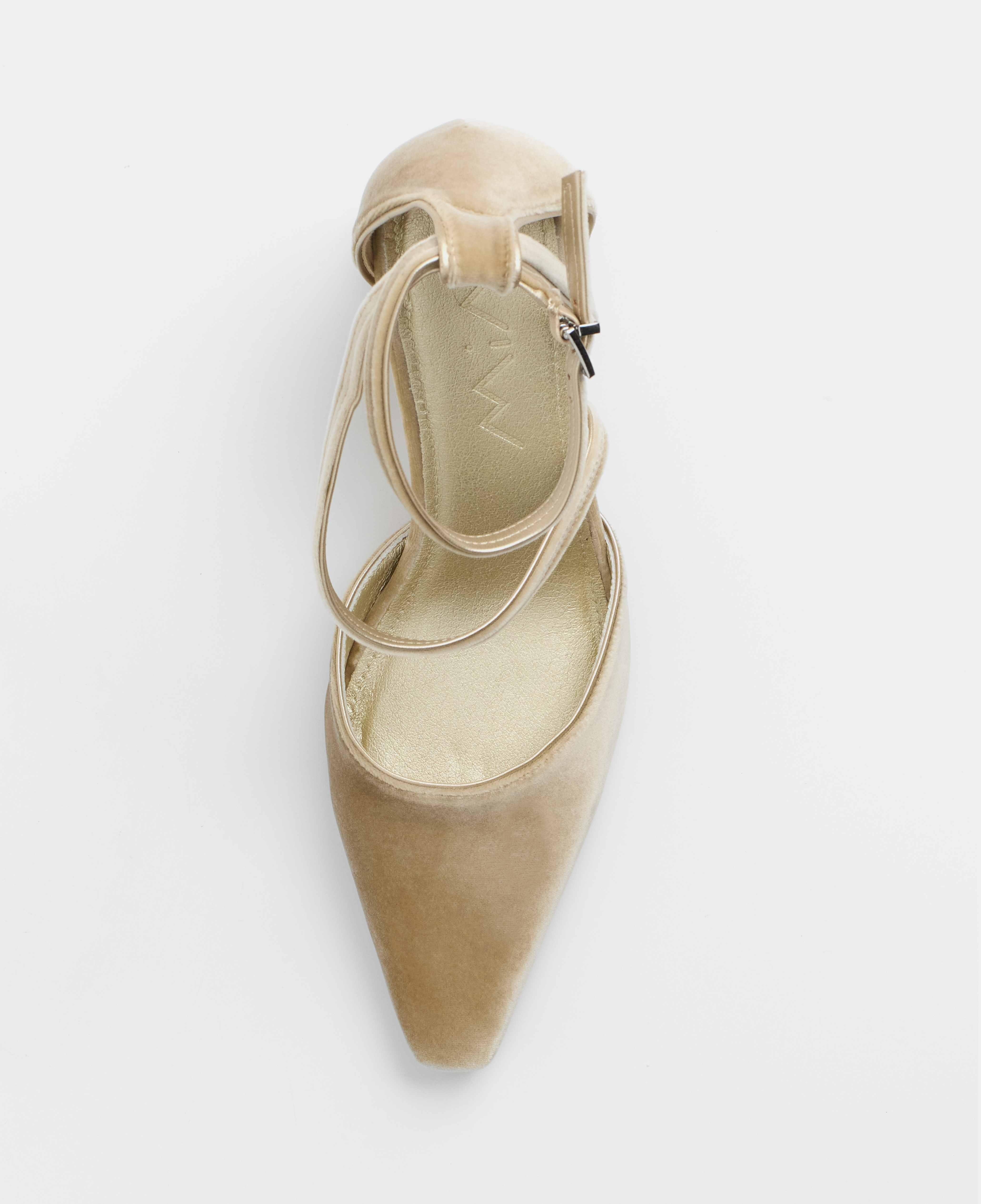 Imagen 4 de Zapatos de salón de mujer con acabado aterciopelado - Mim - Champagne Champagne