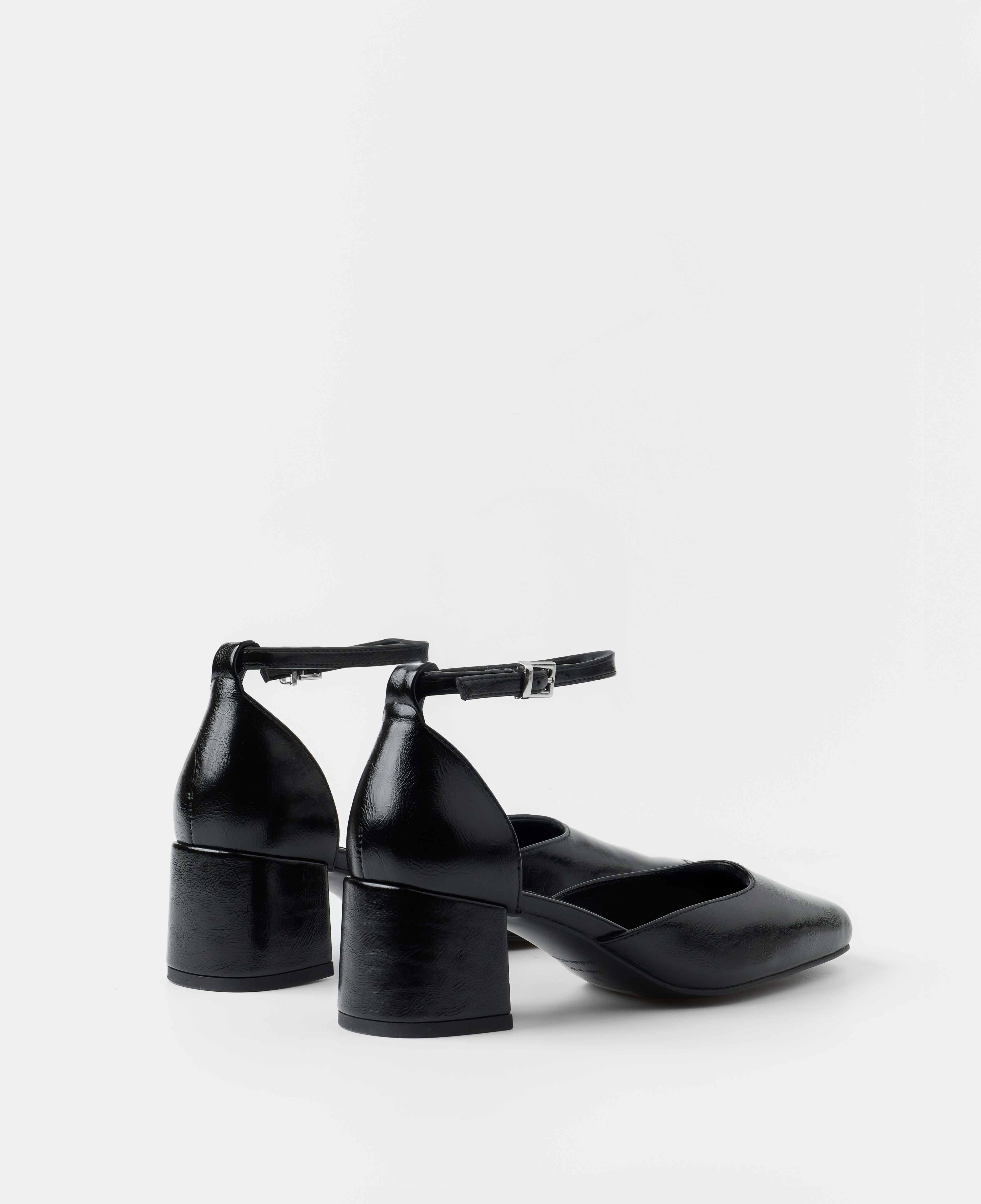 Imagen 3 de Zapatos de salón de mujer cerrados con pulsera al tobillo - Mim - Negro Negro